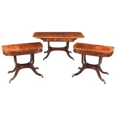 Regency Pair of Card Tables with Matching Sofa Table