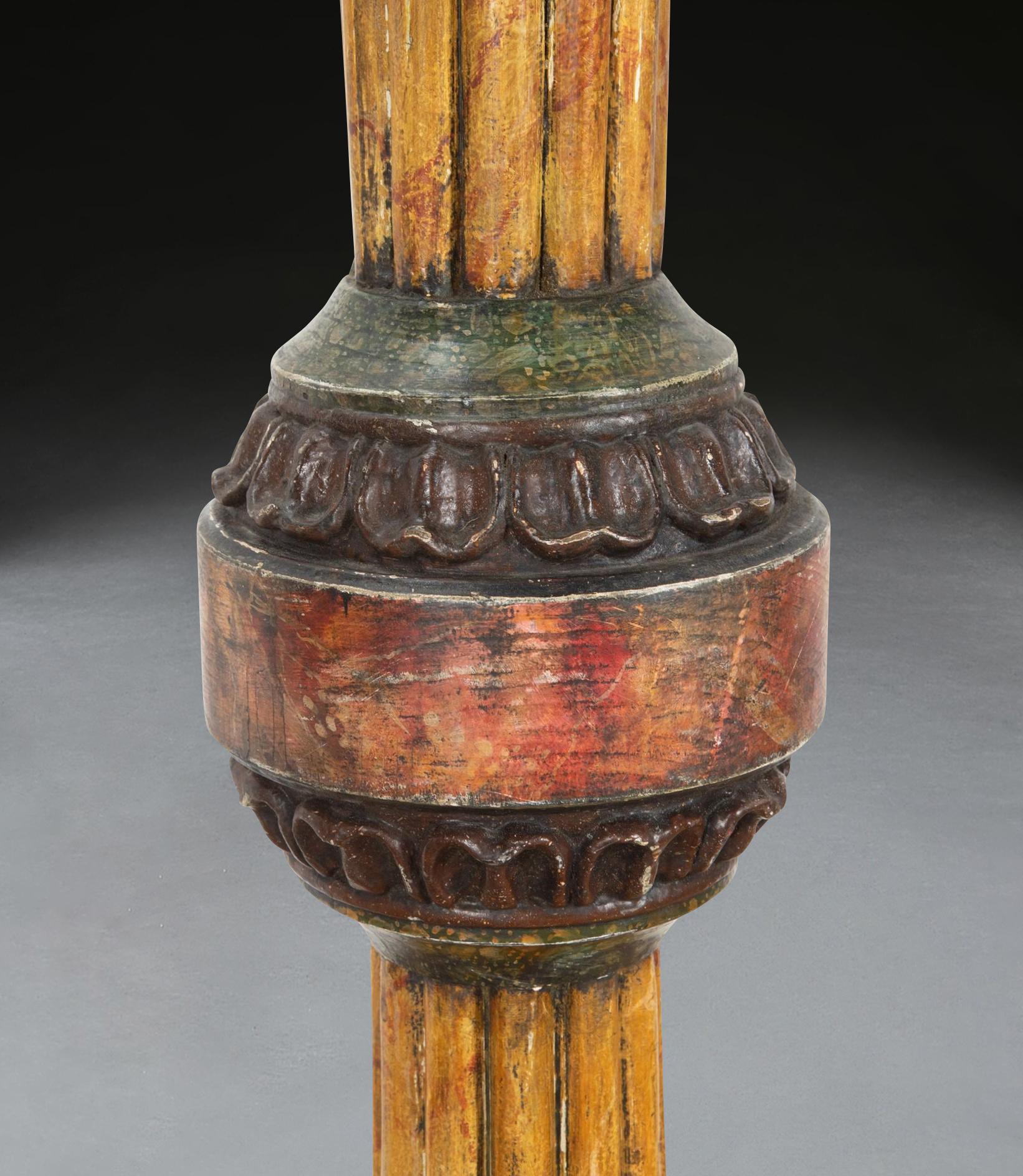 Regency Pair of Simulated Marble Torcheres For Sale 3