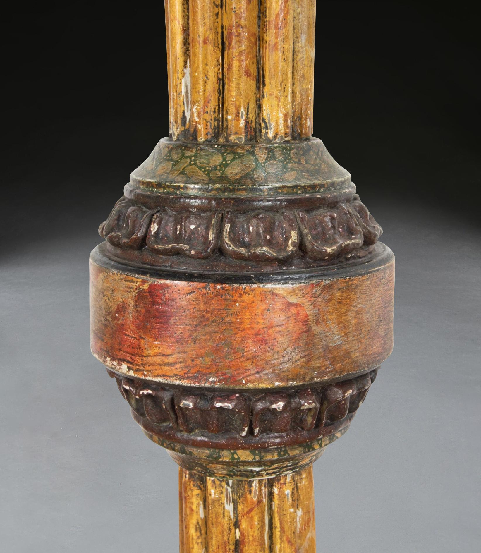 Regency Pair of Simulated Marble Torcheres For Sale 4