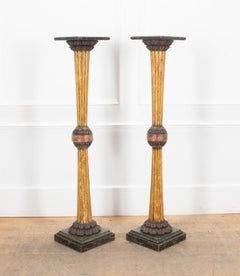 Regency Pair of Simulated Marble Torcheres