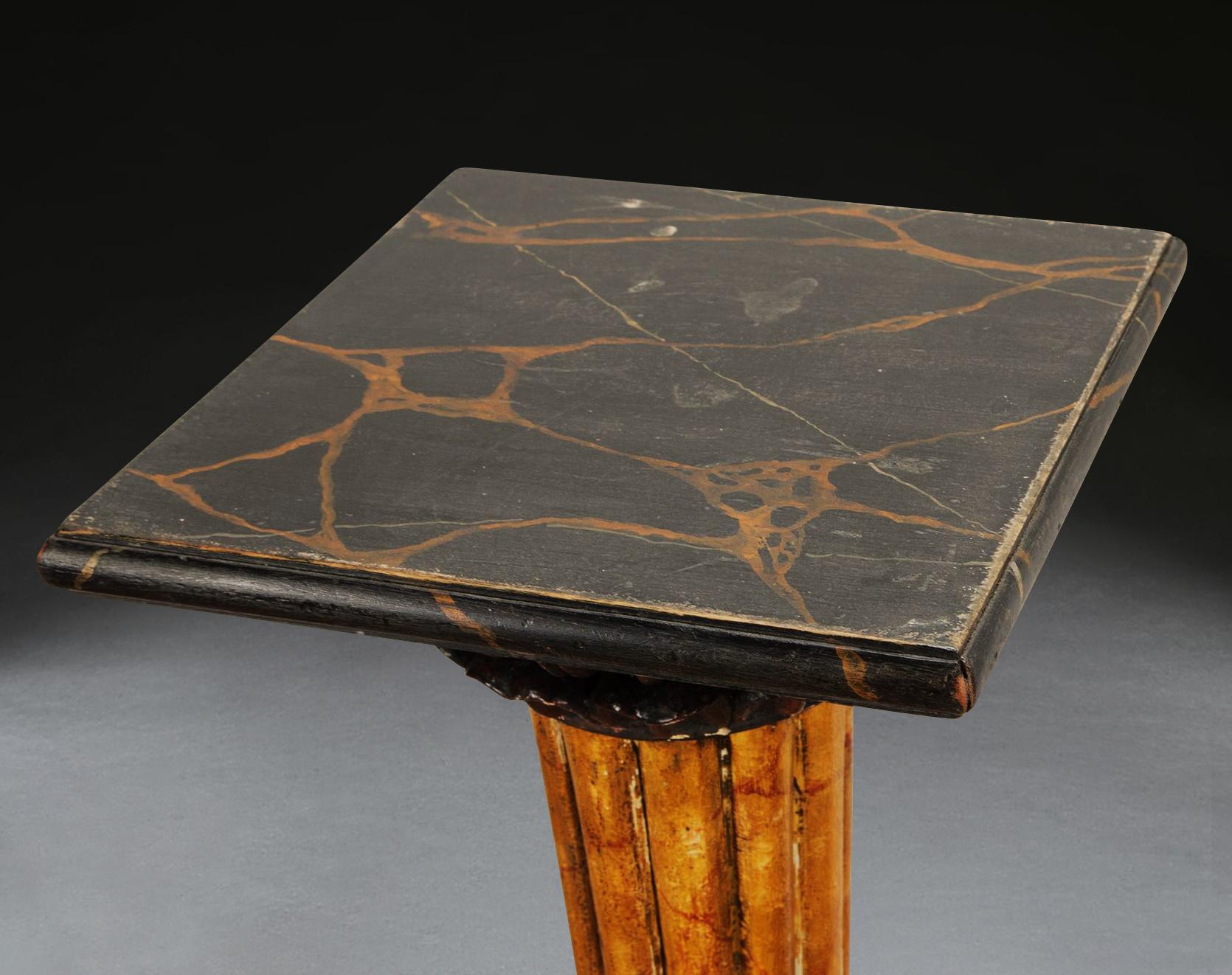 Early 19th Century Regency Pair of Simulated Marble Torcheres For Sale