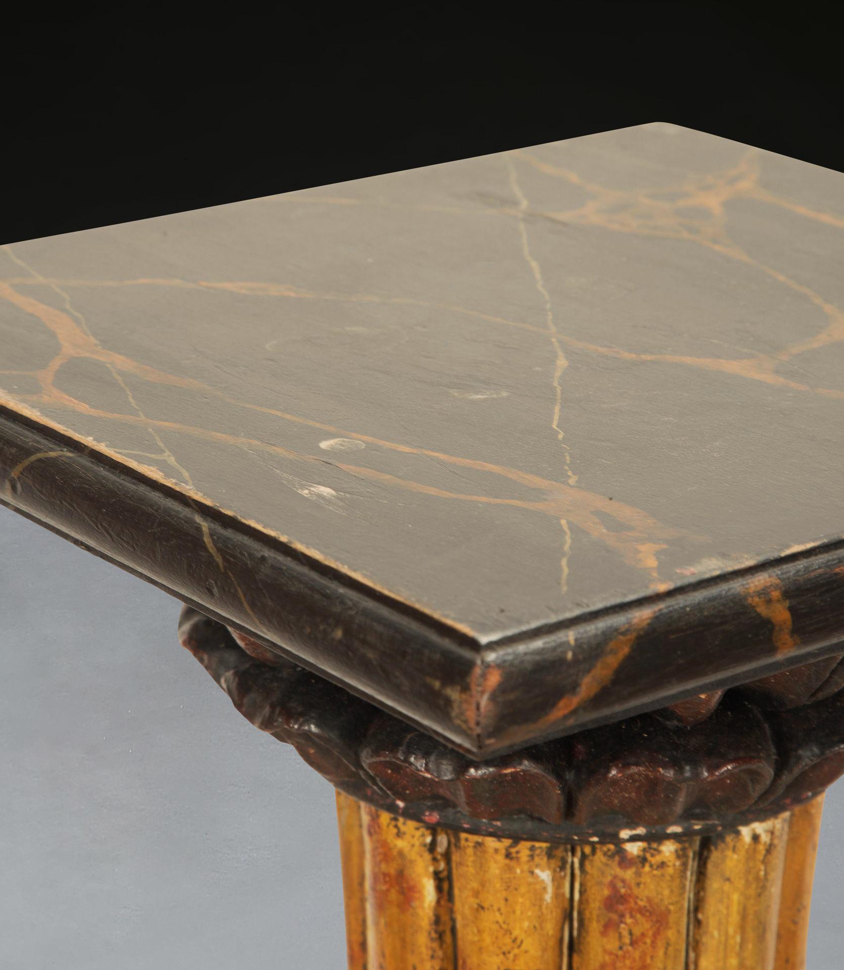 Wood Regency Pair of Simulated Marble Torcheres For Sale