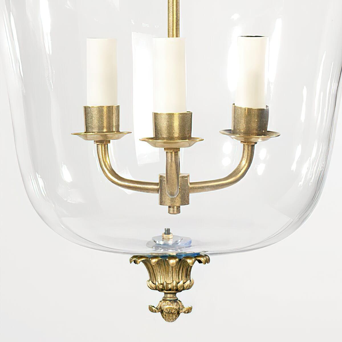Contemporary Regency Palmette Cloche Lantern, Brass For Sale