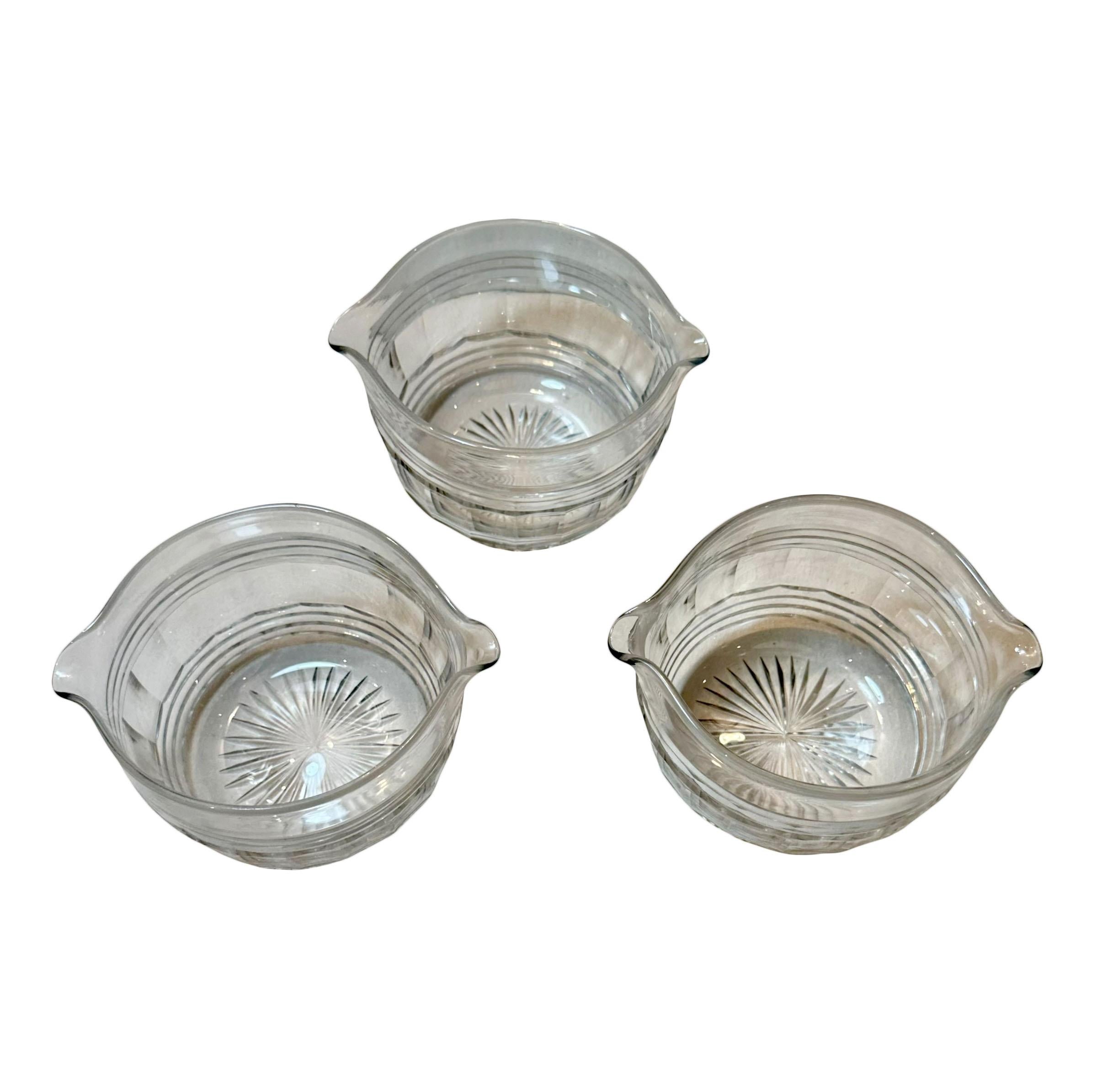 Northern Irish Regency Panel Cut Glass Wine Rinsers - A Set Of Three For Sale