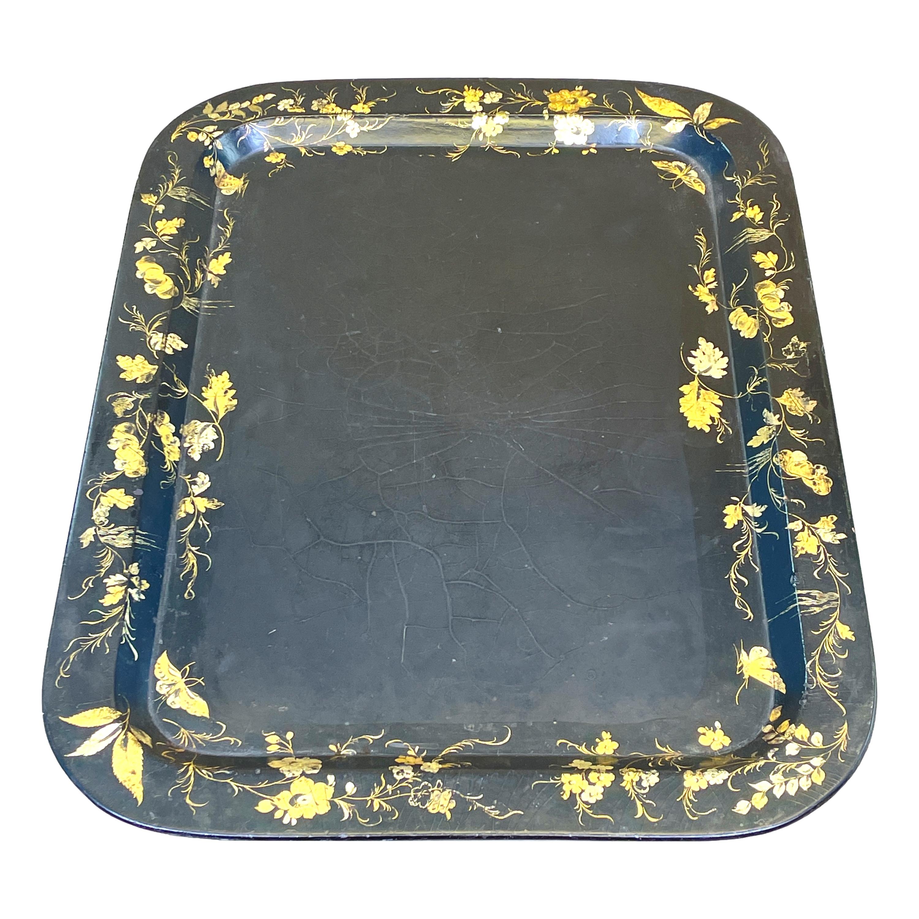Regency Papier Mache Tray On Stand In Good Condition For Sale In Bedfordshire, GB