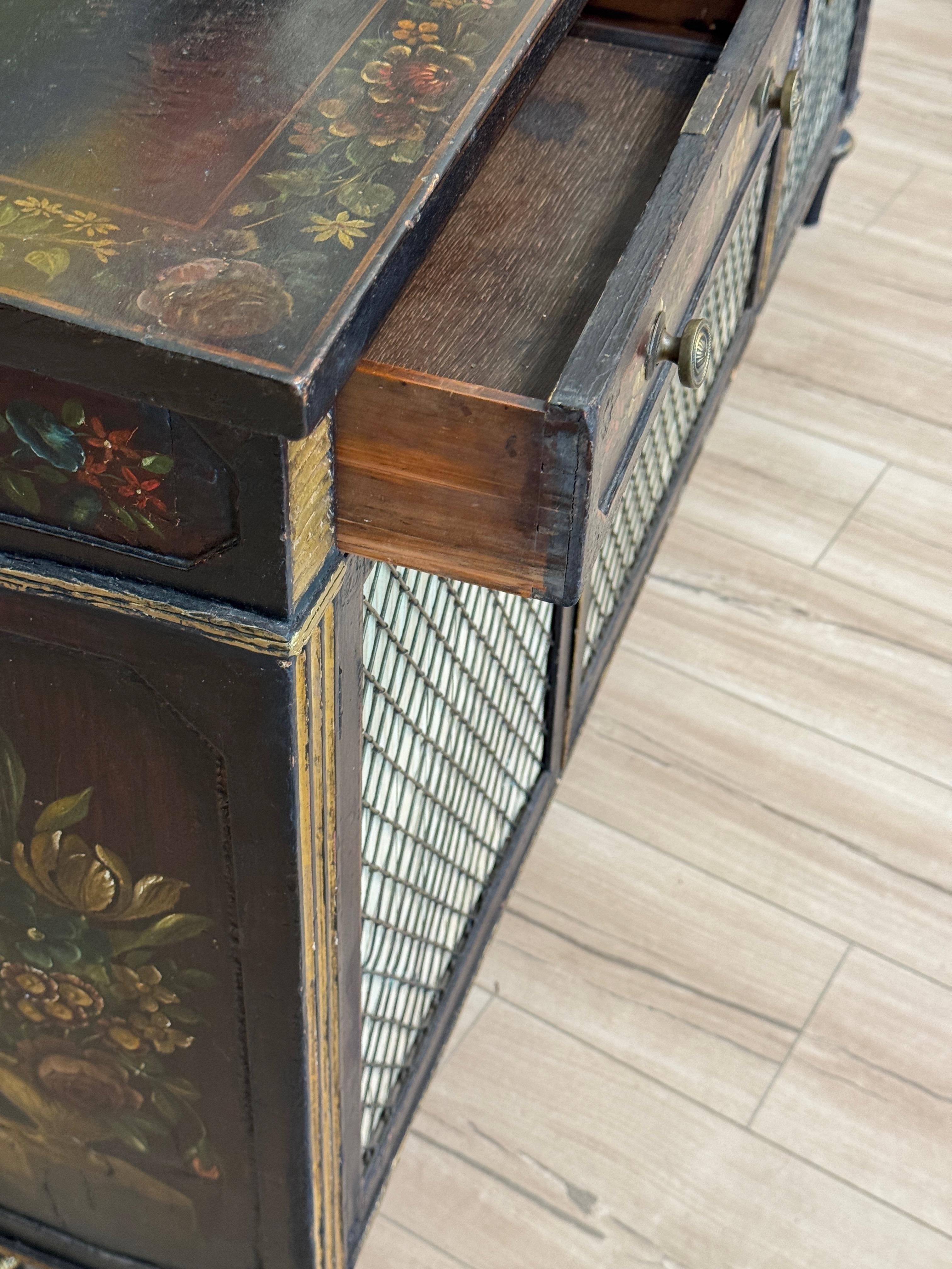 Regency Parcel-Gilt and Ebonized Painted Cabinet For Sale 6