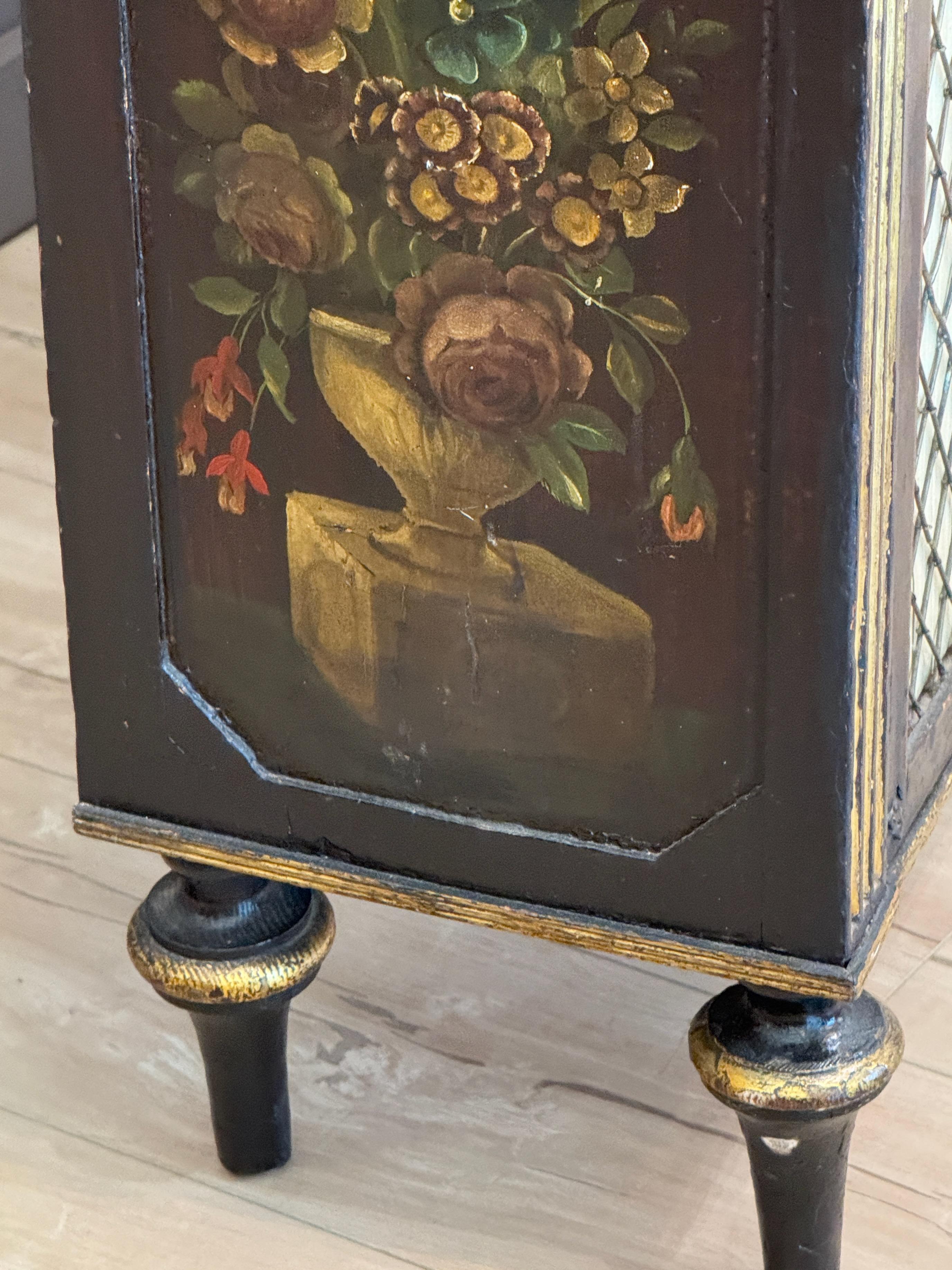 Regency Parcel-Gilt and Ebonized Painted Cabinet For Sale 8