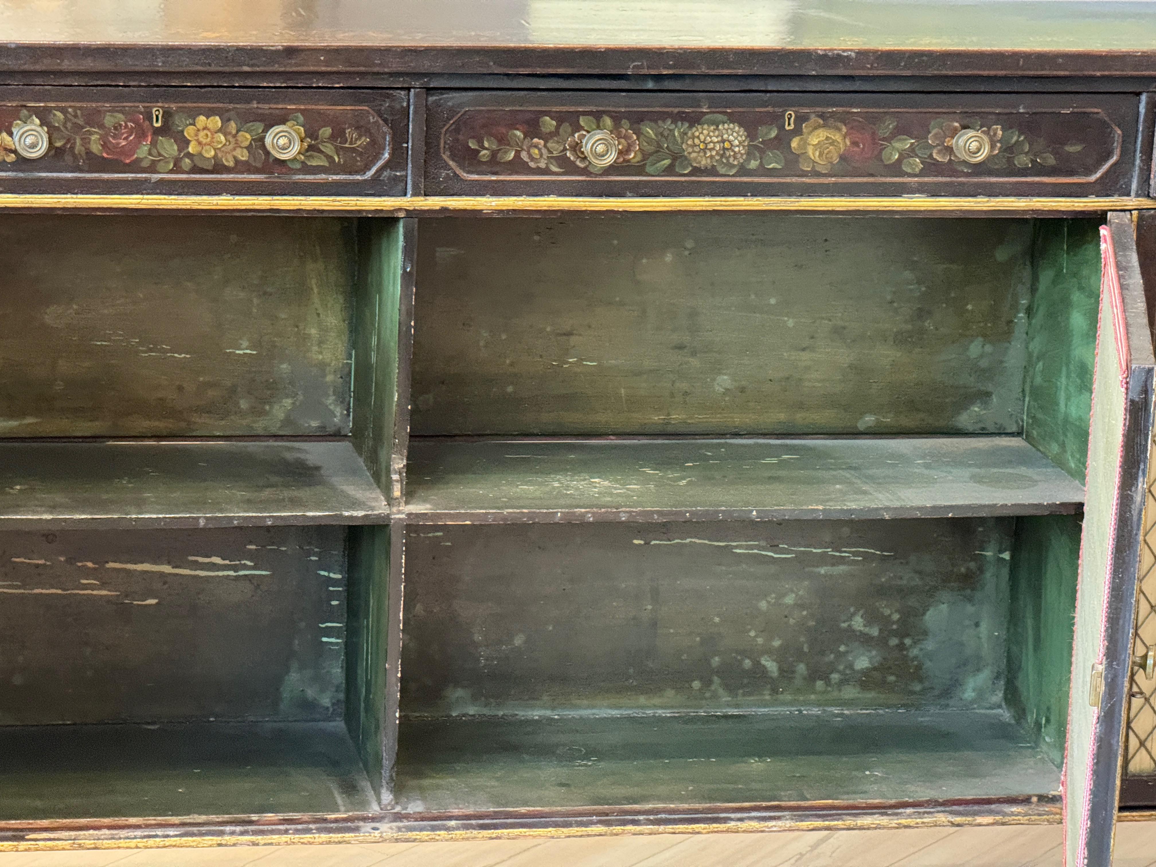 Regency Parcel-Gilt and Ebonized Painted Cabinet For Sale 2
