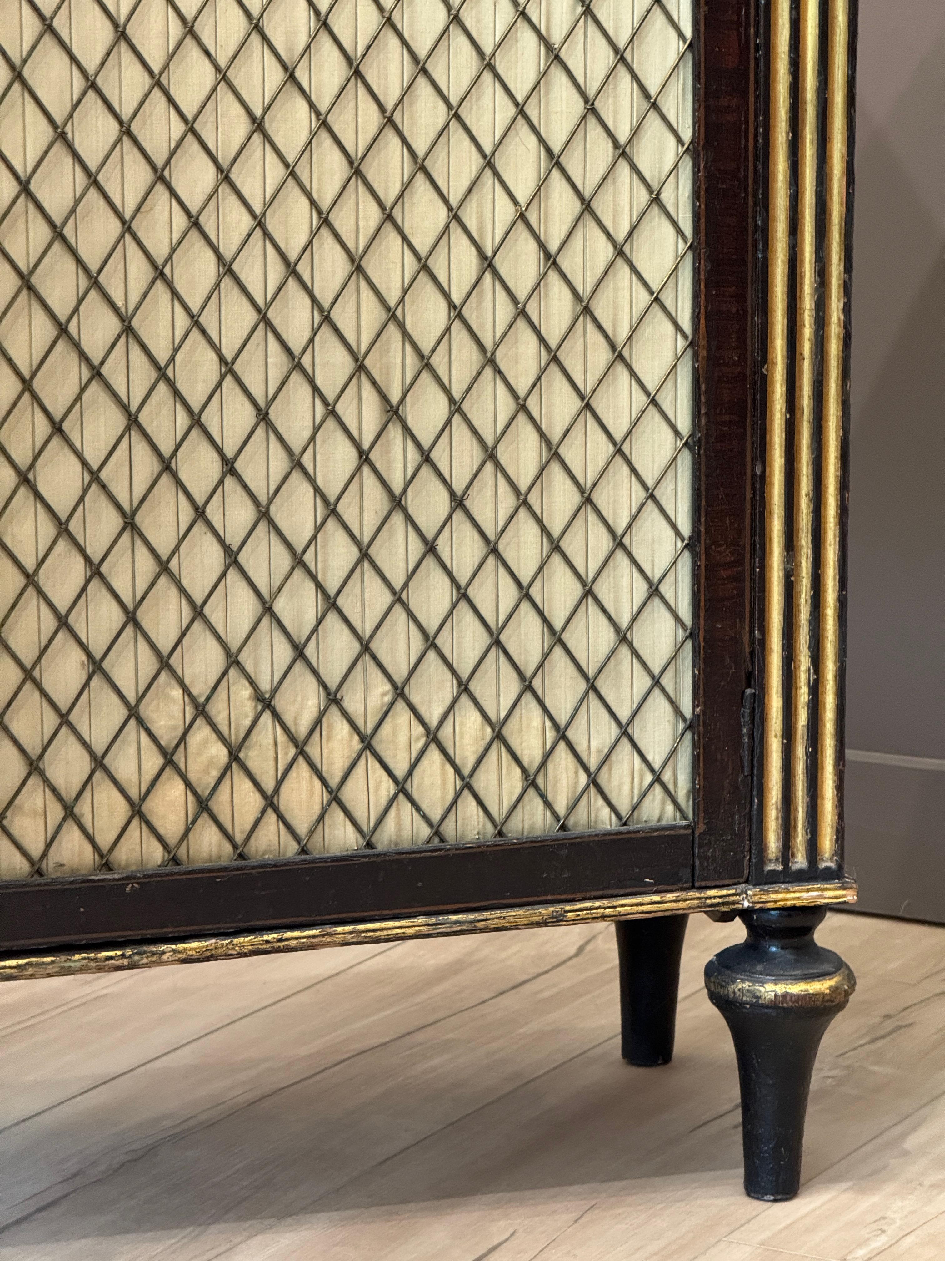 Regency Parcel-Gilt and Ebonized Painted Cabinet For Sale 3