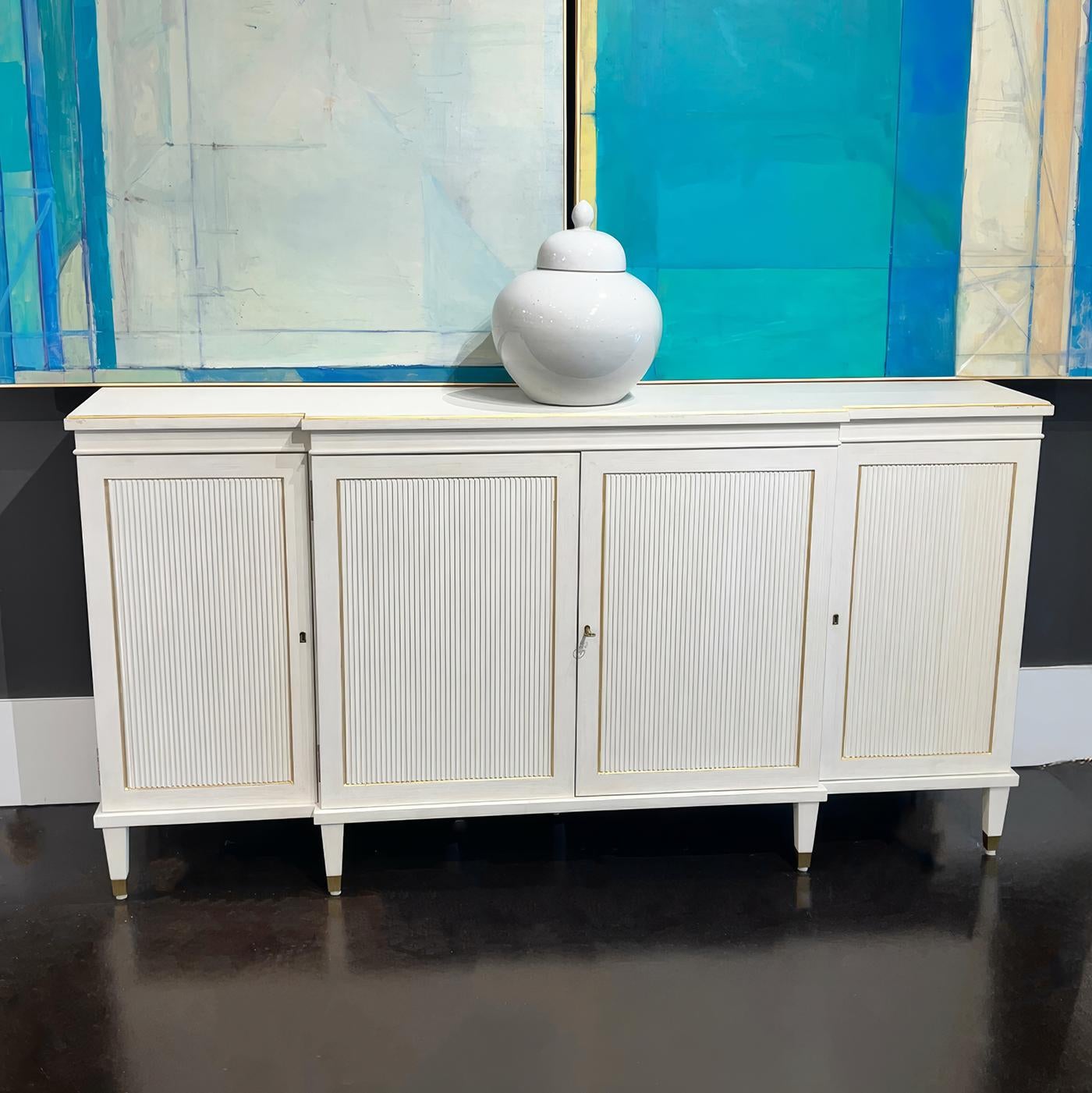 Vietnamese Regency Parcel Gilt Credenza For Sale