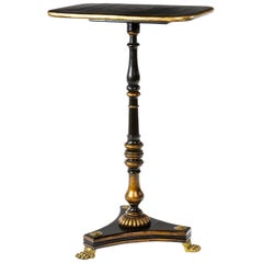 Regency Parcel-Gilt Japanned and Ebonised Pedestal Occasional Table