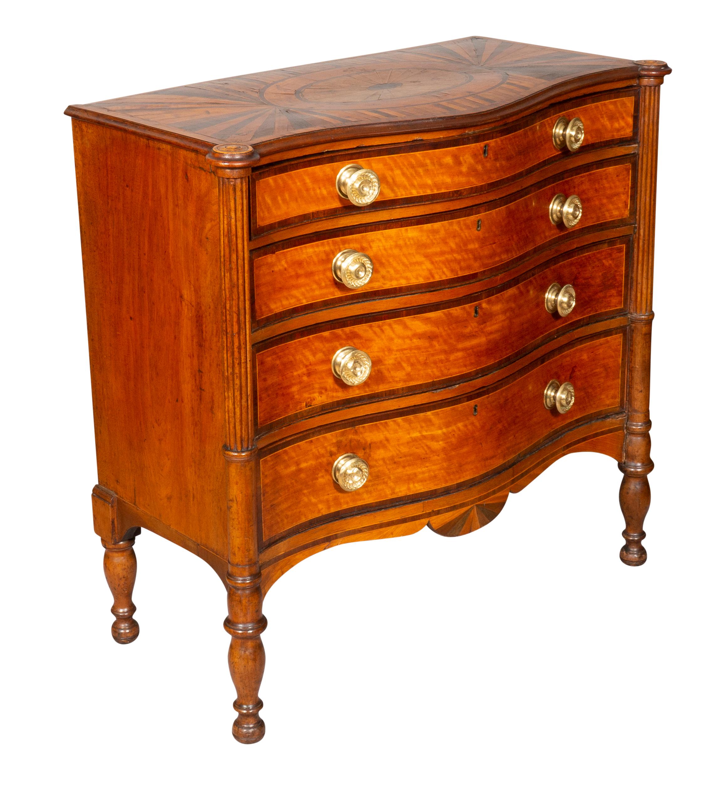 Regency Parquetry and Exotic Wood Chest of Drawers For Sale 4