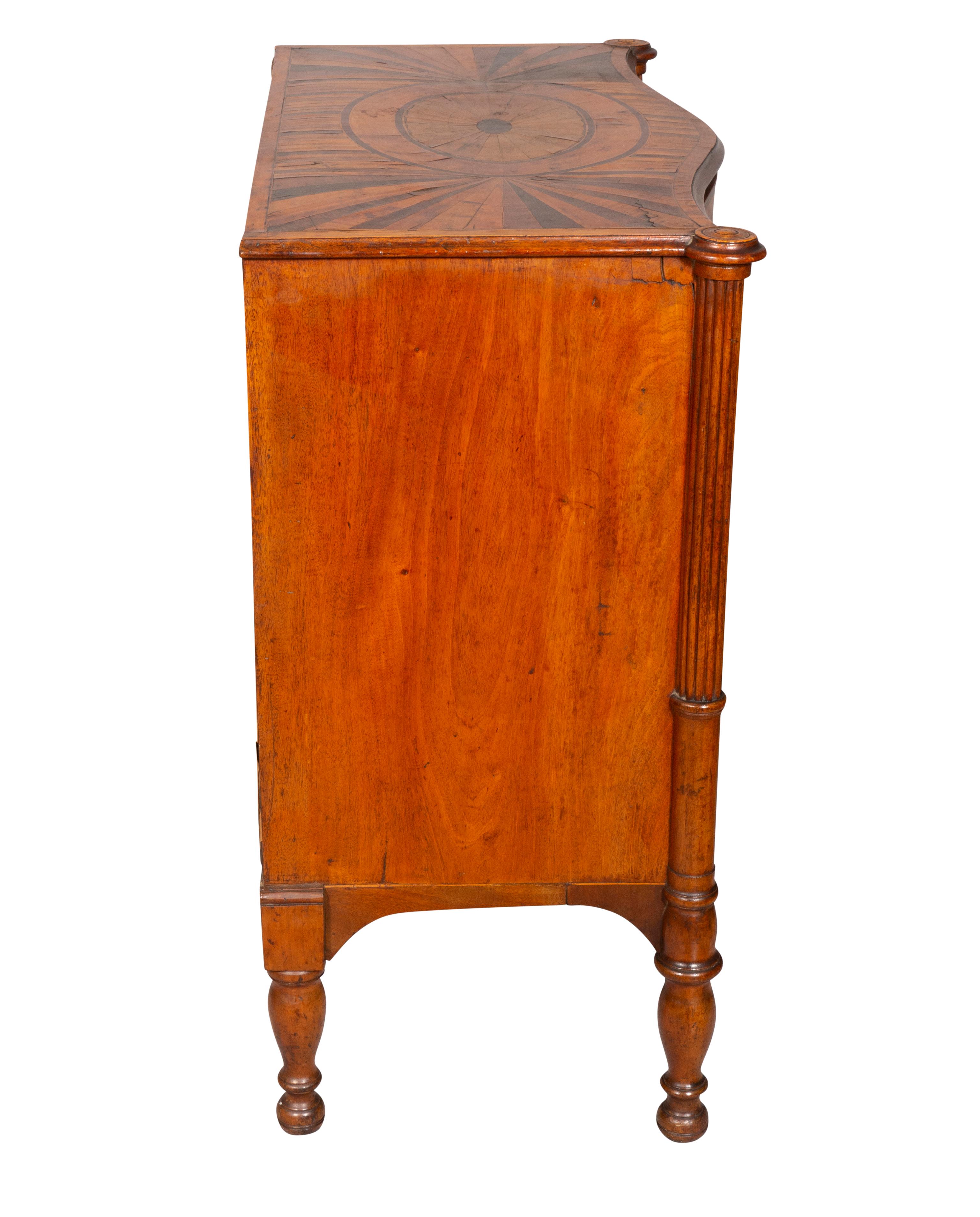 Regency Parquetry and Exotic Wood Chest of Drawers For Sale 5