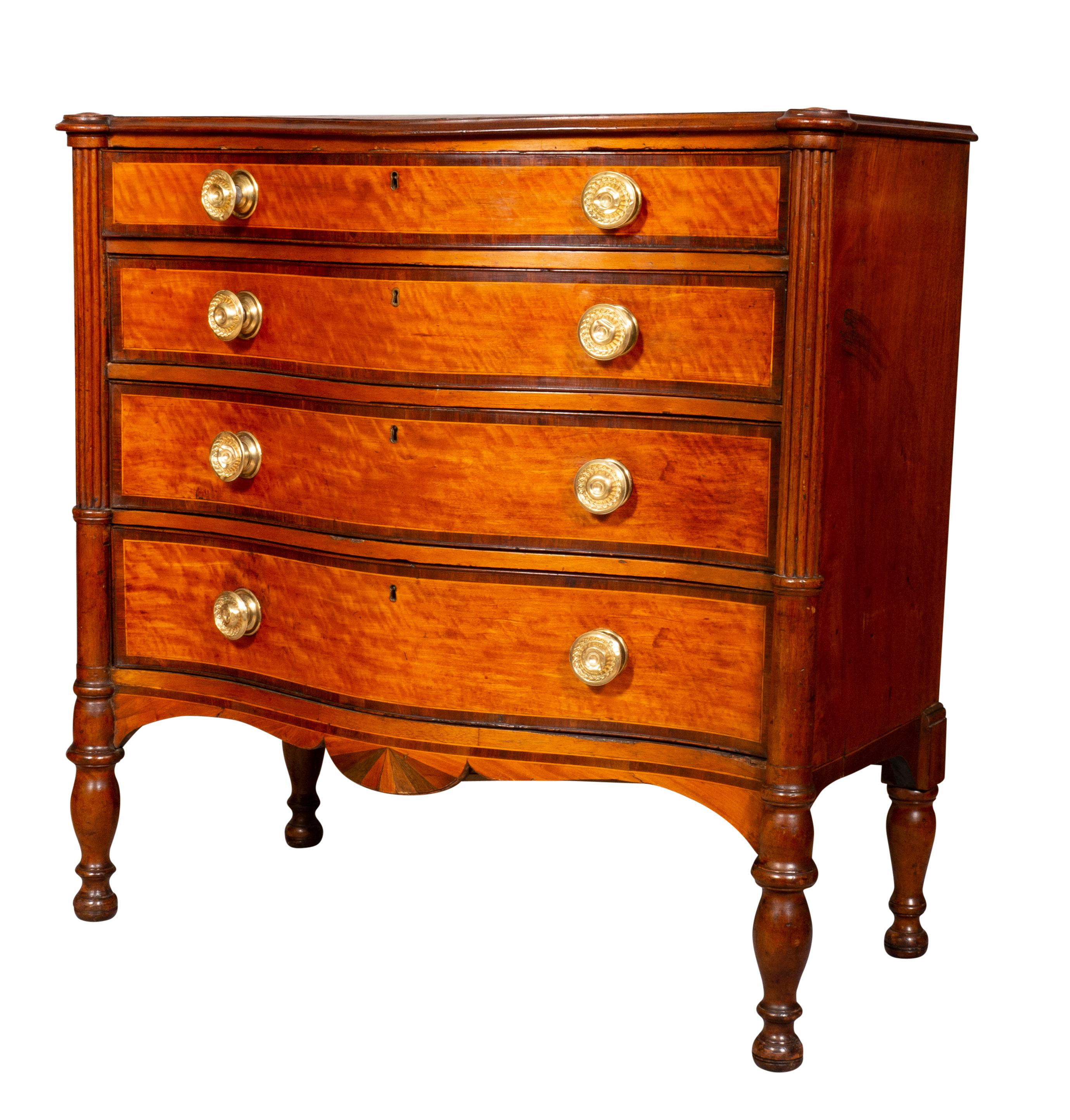 Regency Parquetry and Exotic Wood Chest of Drawers For Sale 10