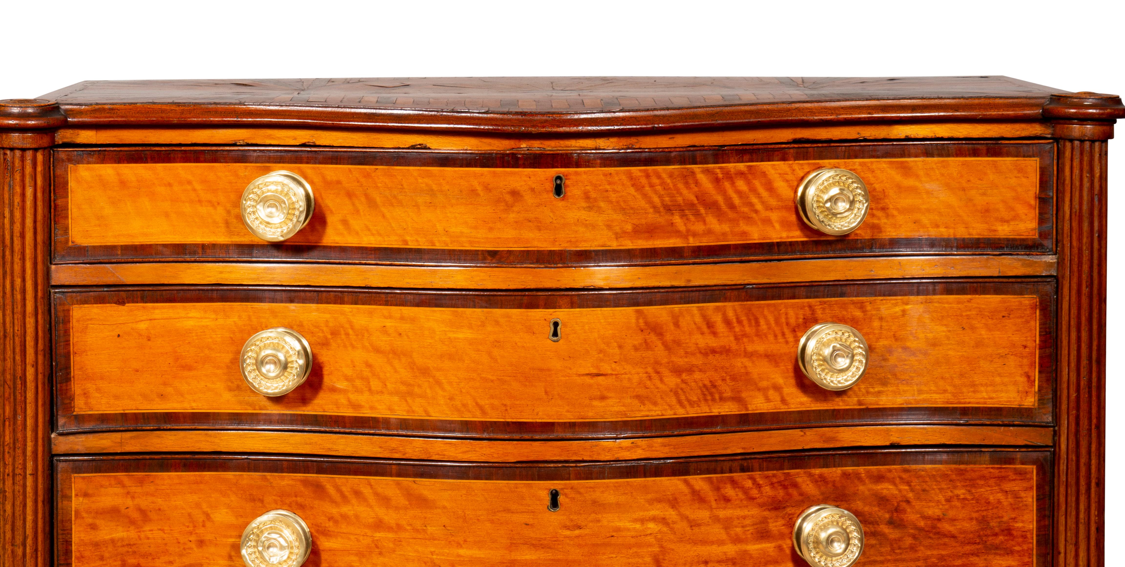 English Regency Parquetry and Exotic Wood Chest of Drawers For Sale