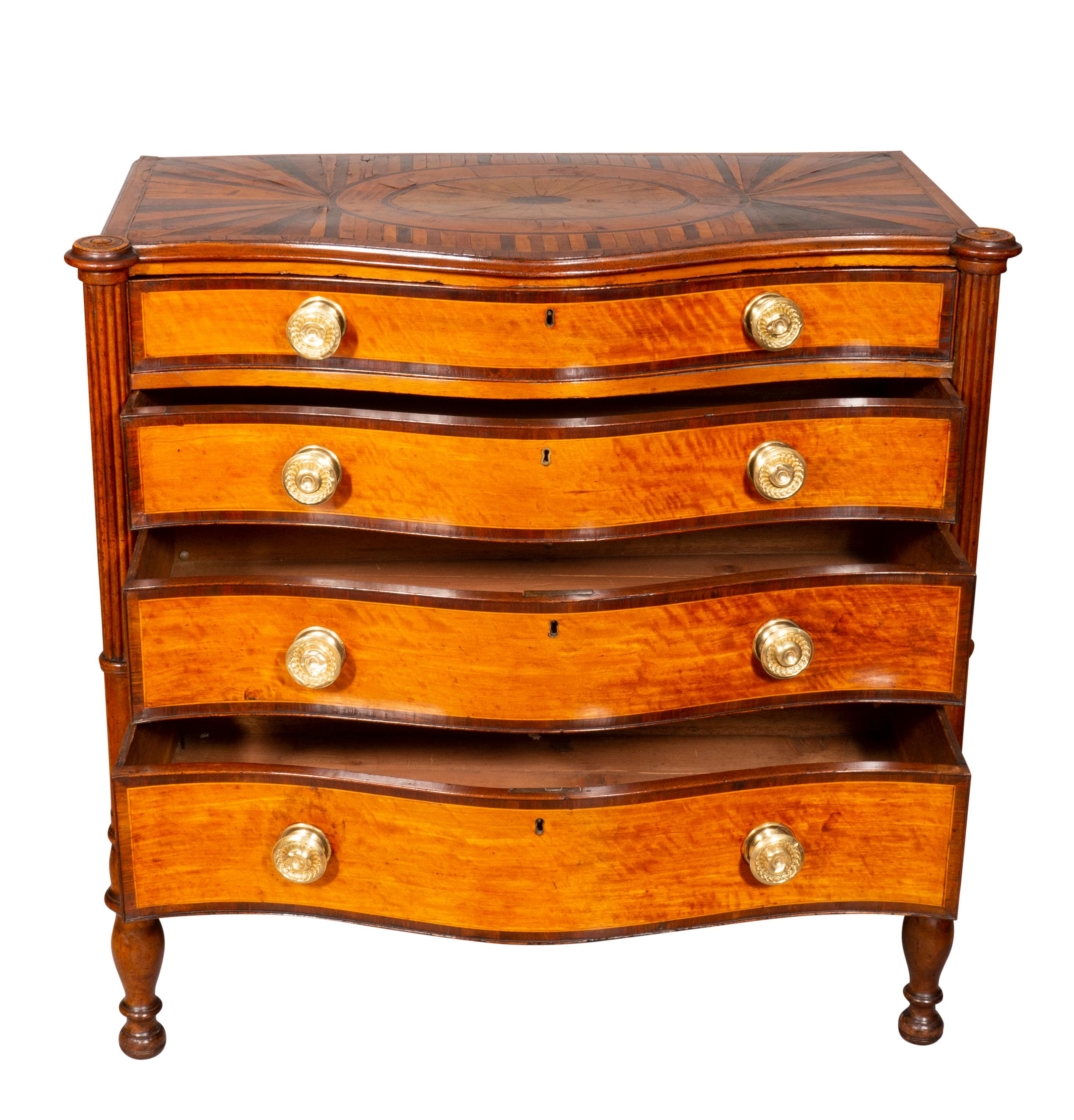 Early 19th Century Regency Parquetry and Exotic Wood Chest of Drawers For Sale