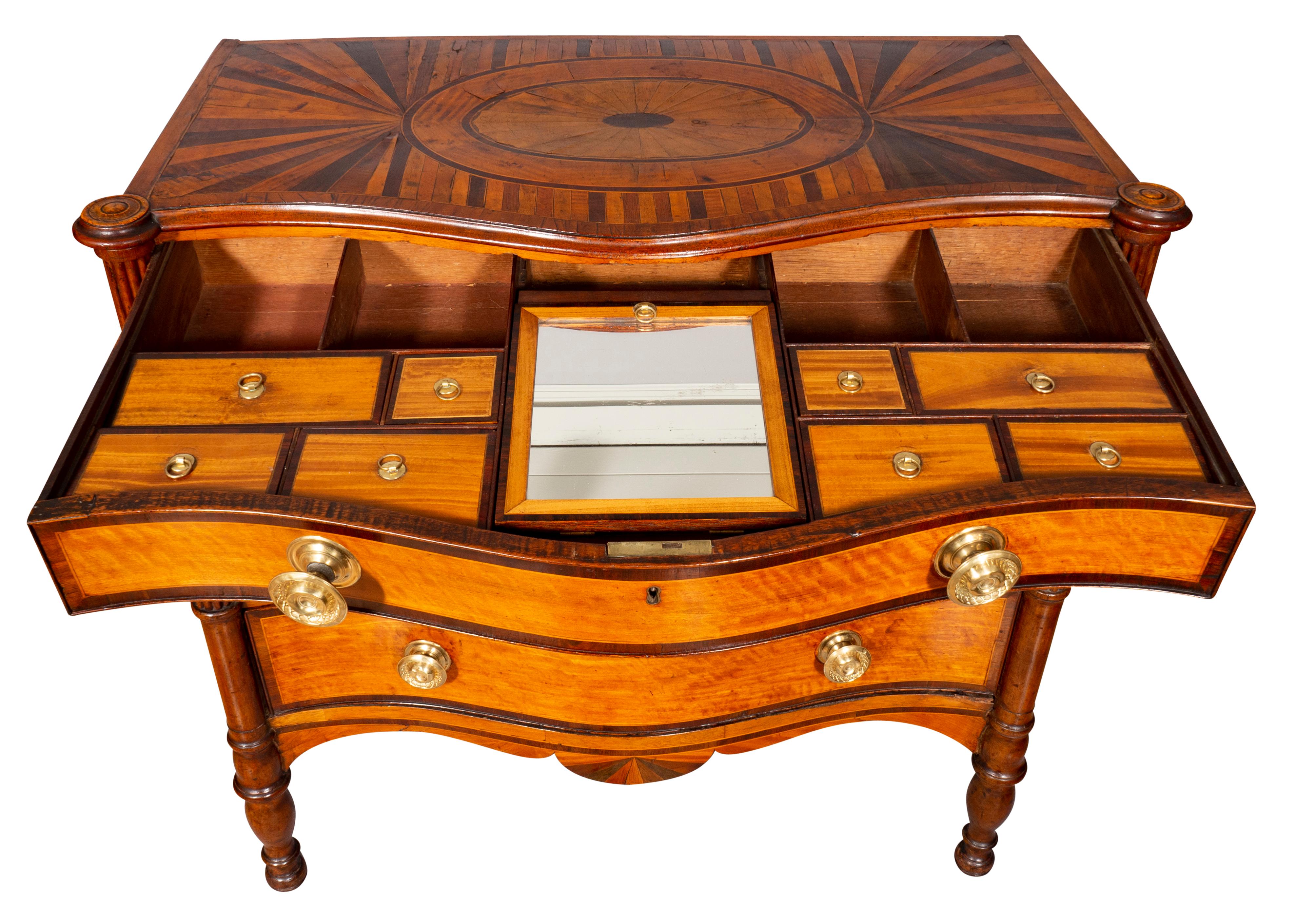 Regency Parquetry and Exotic Wood Chest of Drawers For Sale 1
