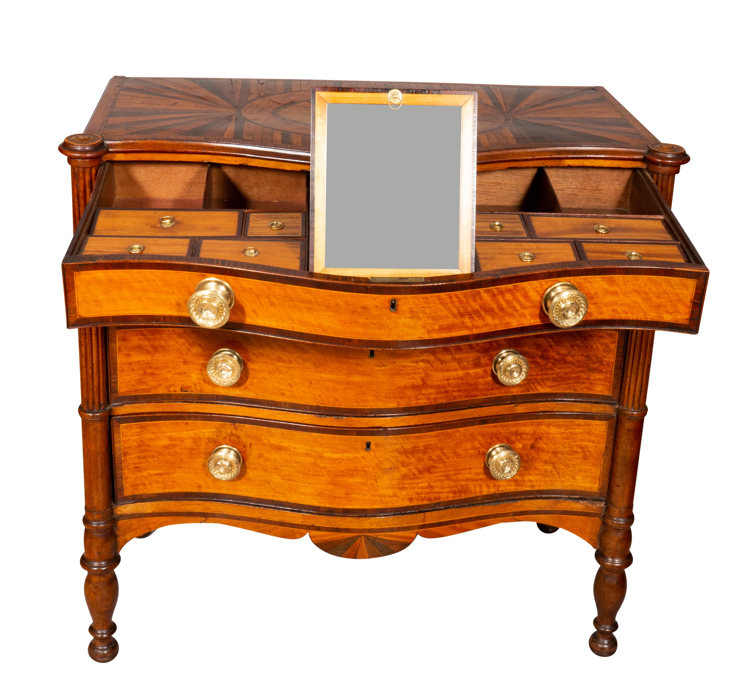 Regency Parquetry and Exotic Wood Chest of Drawers For Sale 2