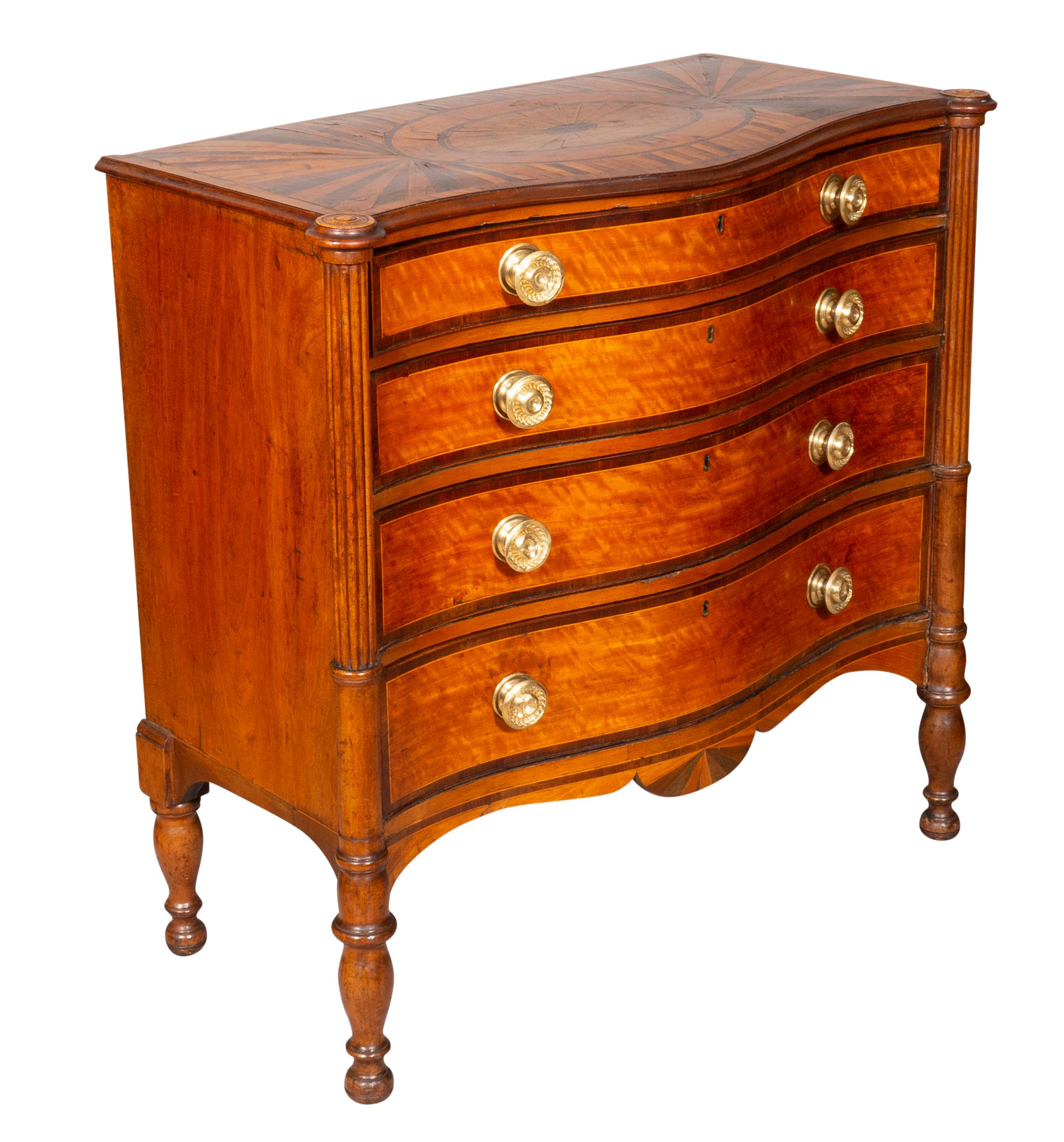 Regency Parquetry and Exotic Wood Chest of Drawers For Sale 3