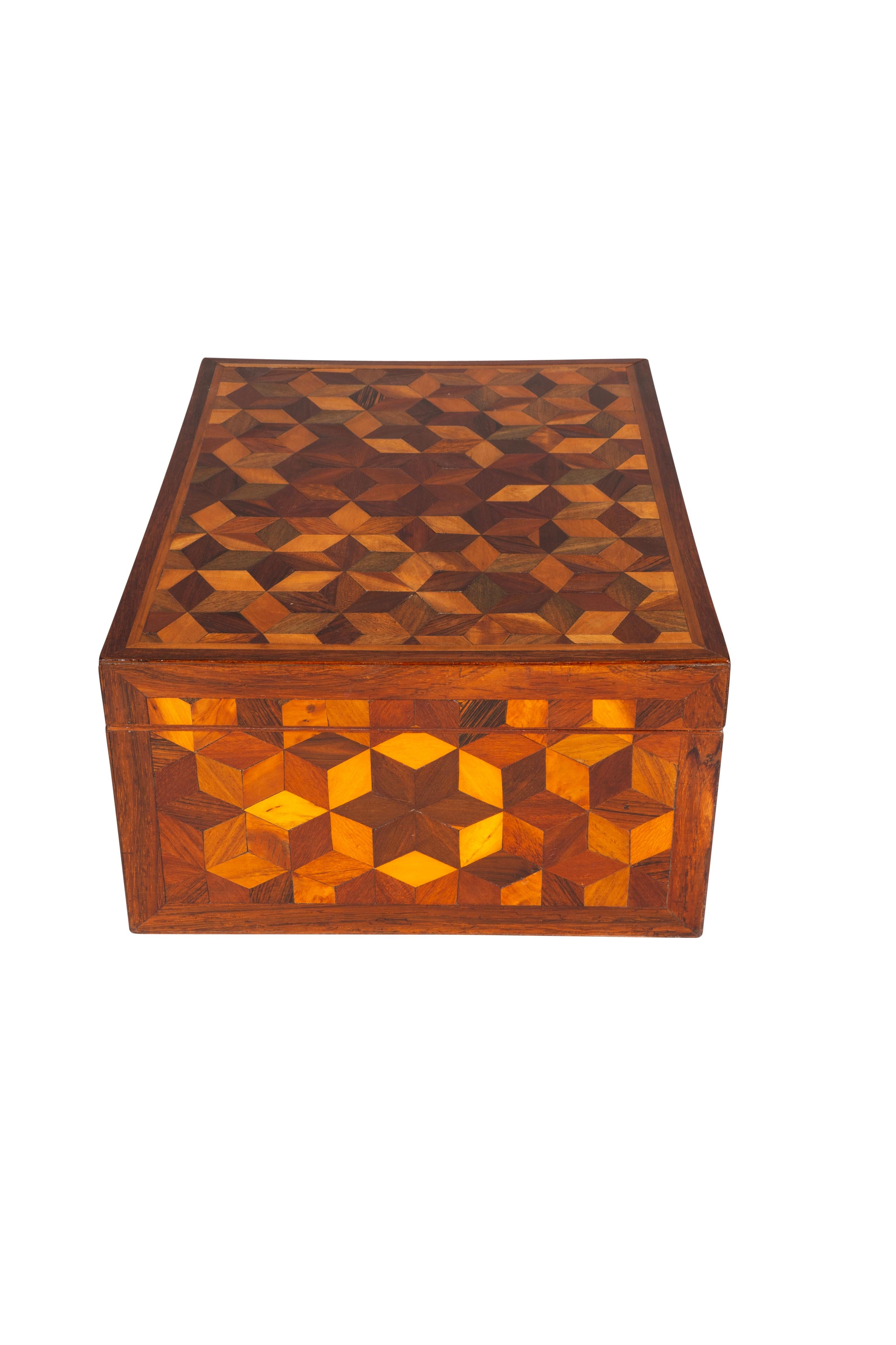 Boxwood Regency Parquetry Box For Sale