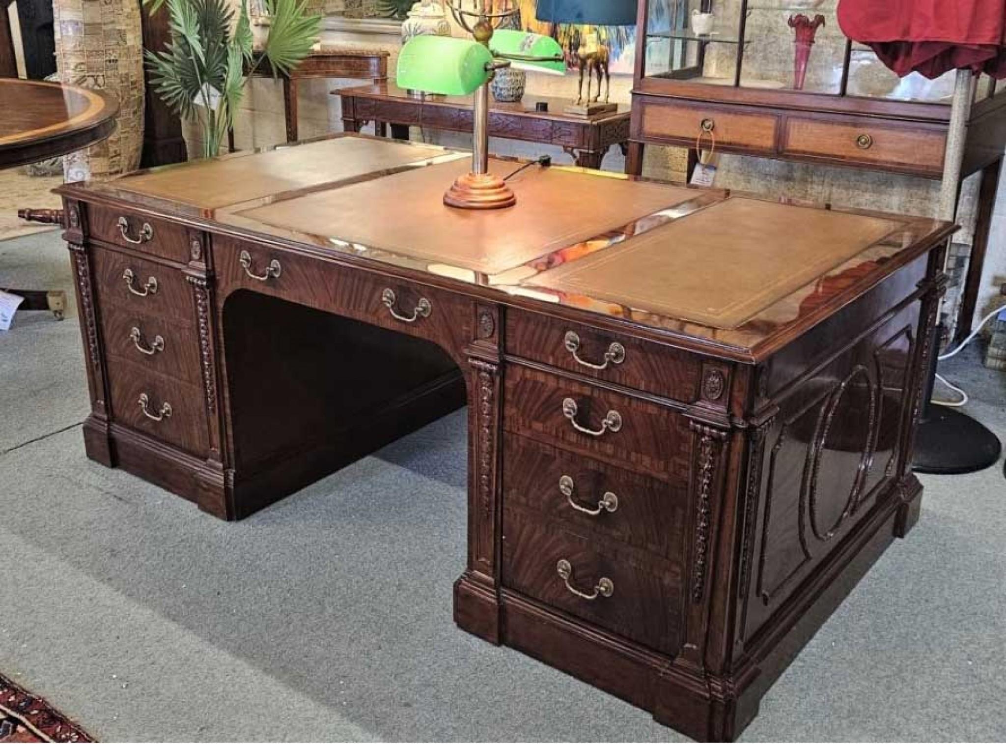 Regency Partners Desk Mahogany Writing Table 6