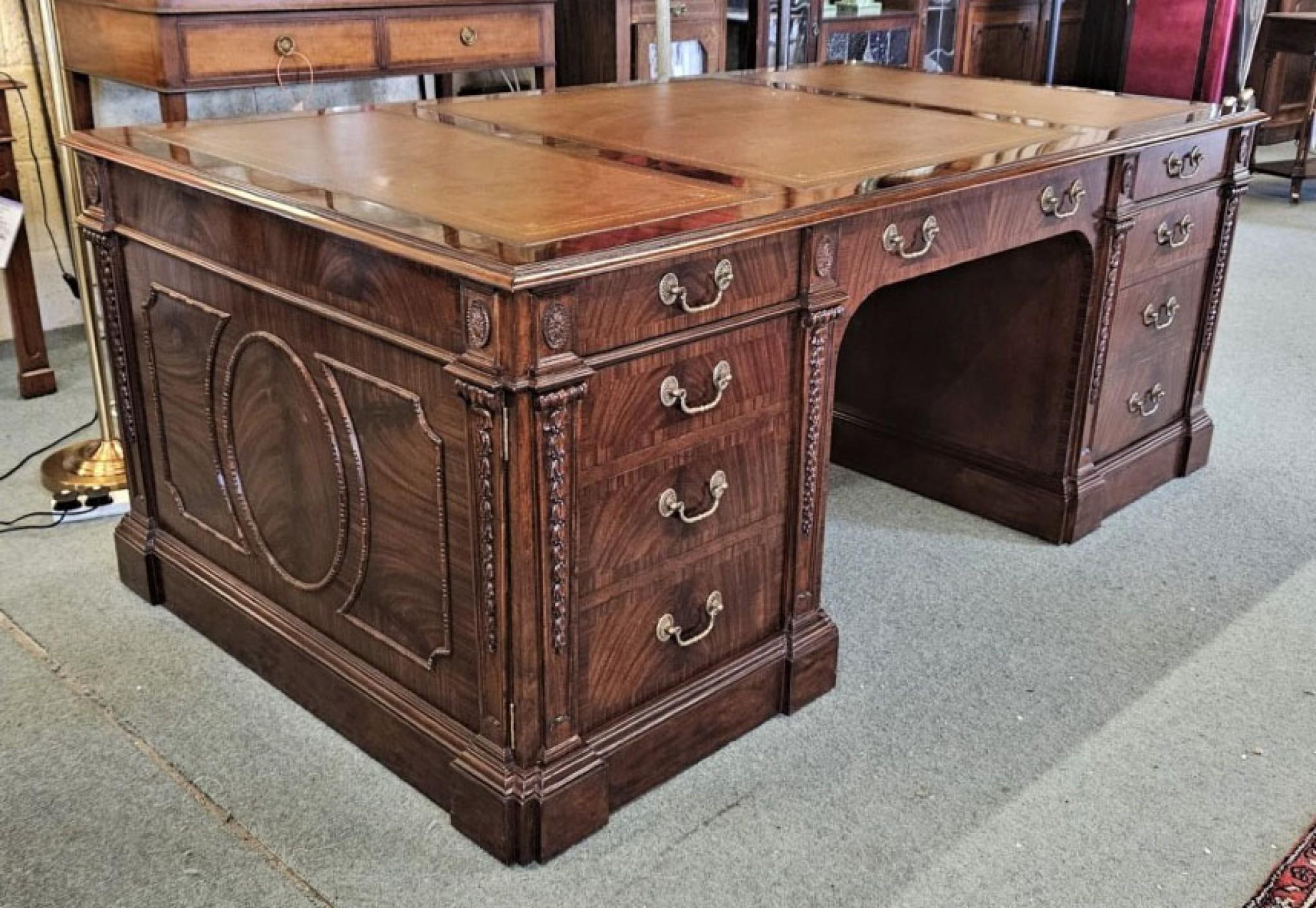 Regency Partners Desk Mahogany Writing Table 1