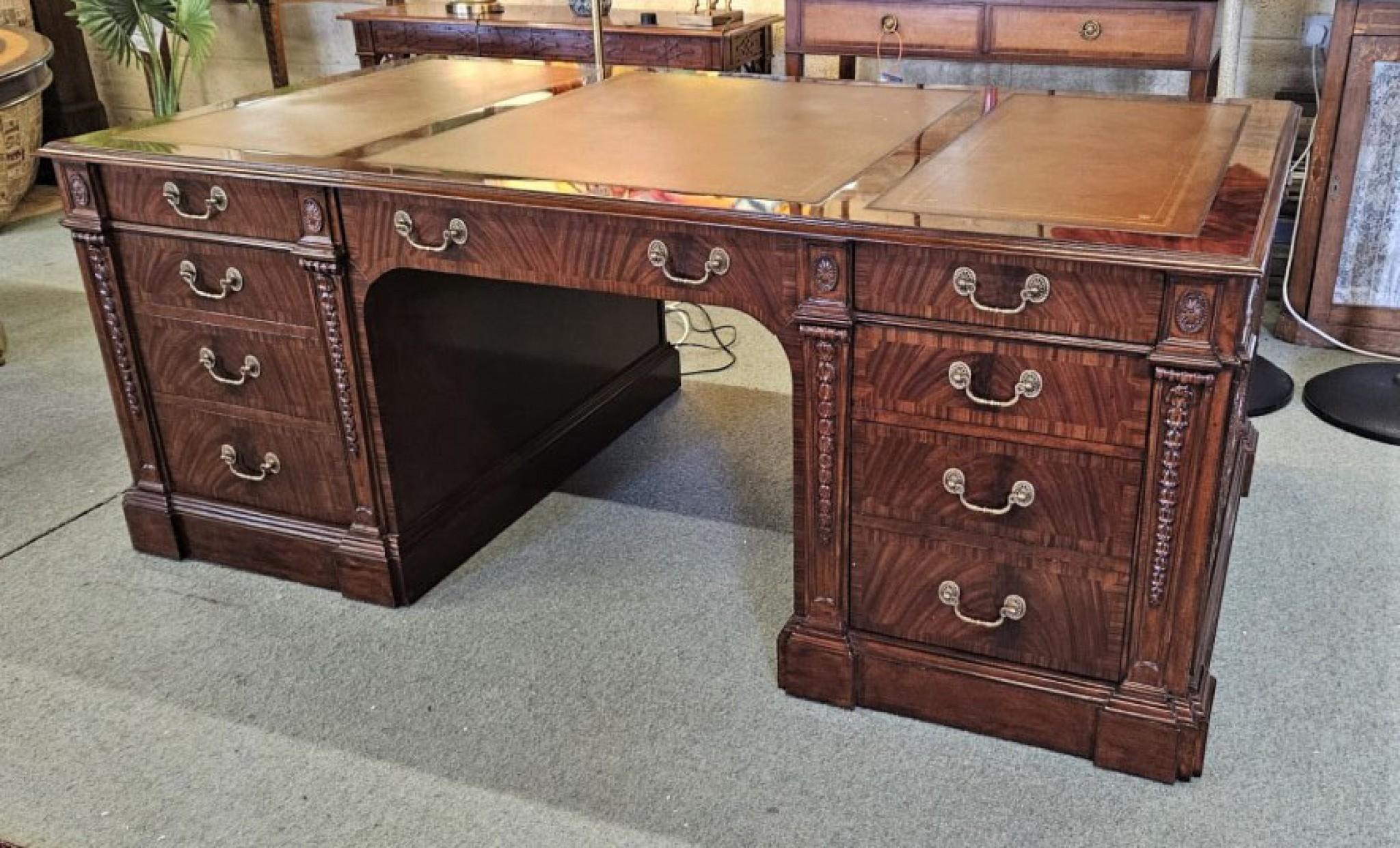 Regency Partners Desk Mahogany Writing Table 5