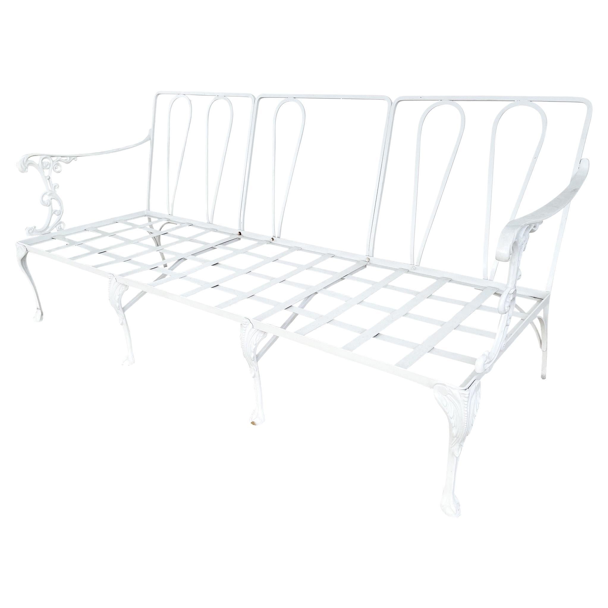 Vintage Regency Wrought Iron Patio Sofa Set For Sale at 1stDibs