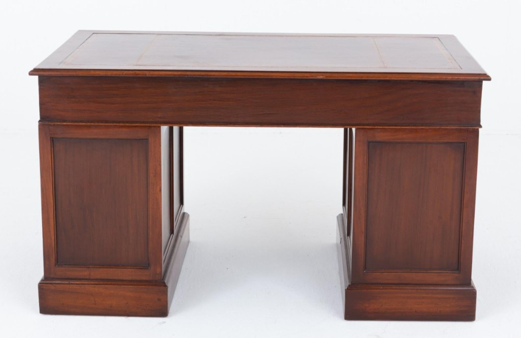 Regency Pedestal Desk Mahogany Writing Table For Sale 1