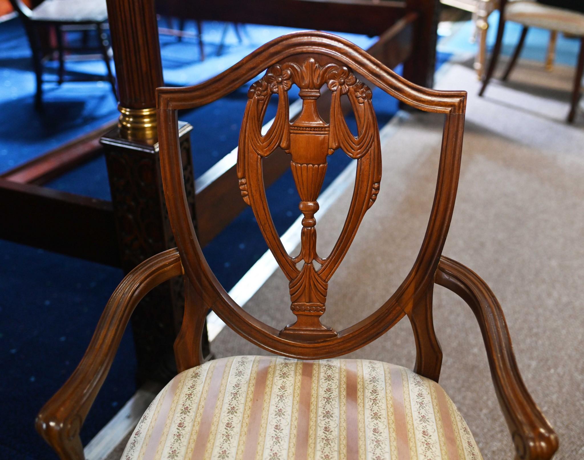 Regency Pedestal Dining Set Hepplewhite Chairs Extending Table 6