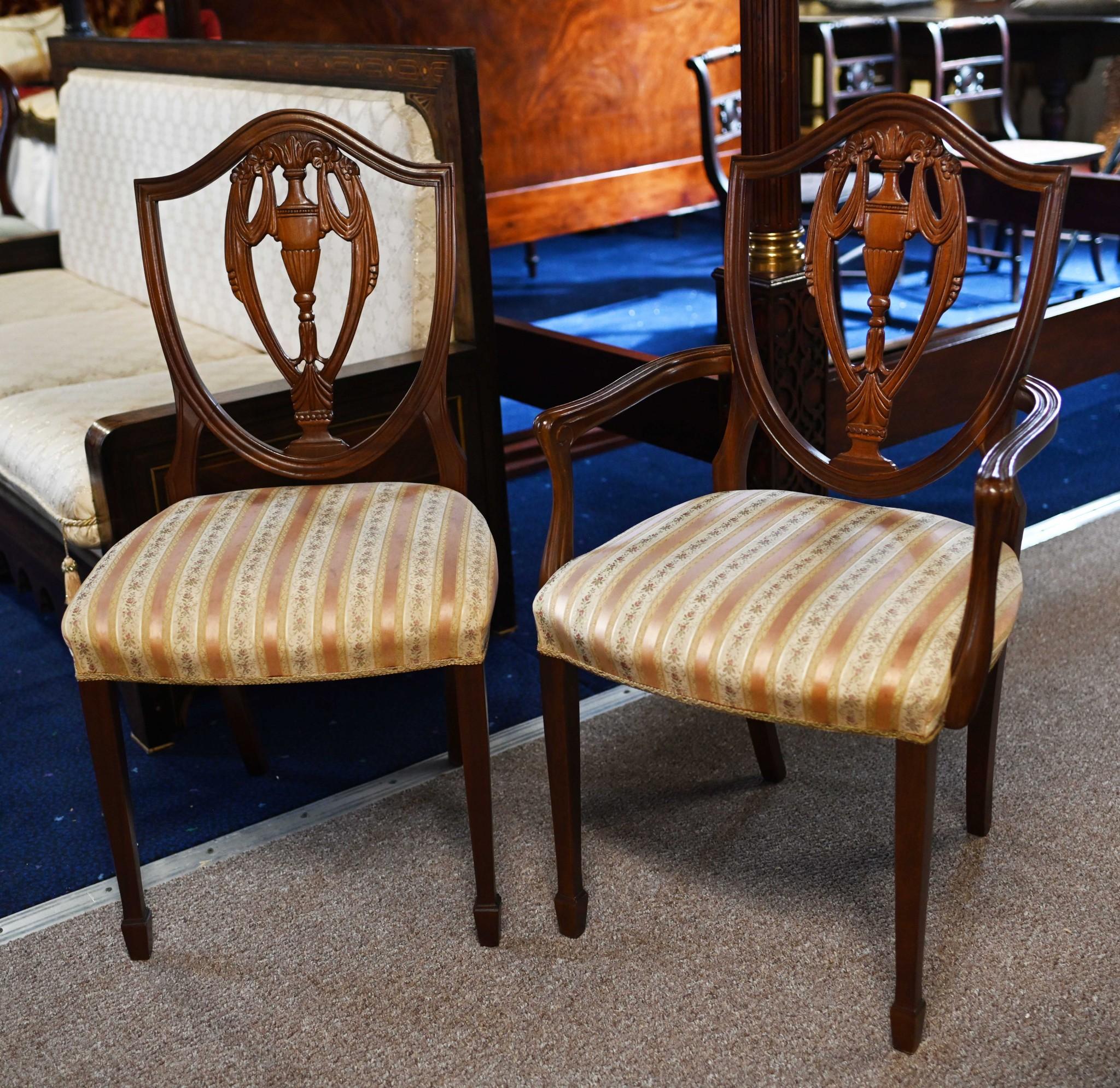 Regency Pedestal Dining Set Hepplewhite Chairs Extending Table 7