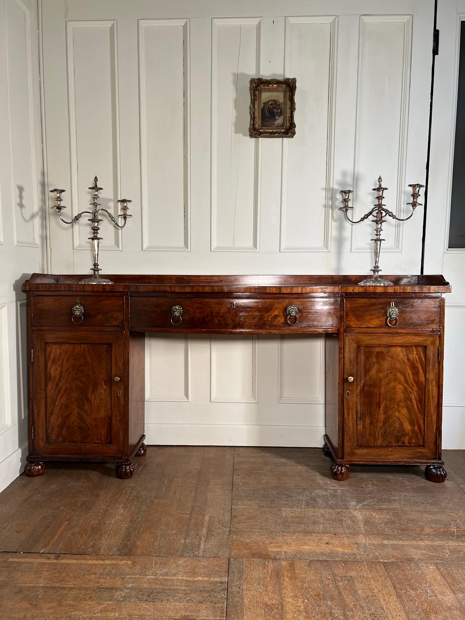 Regency Pedestal Sideboard For Sale 8