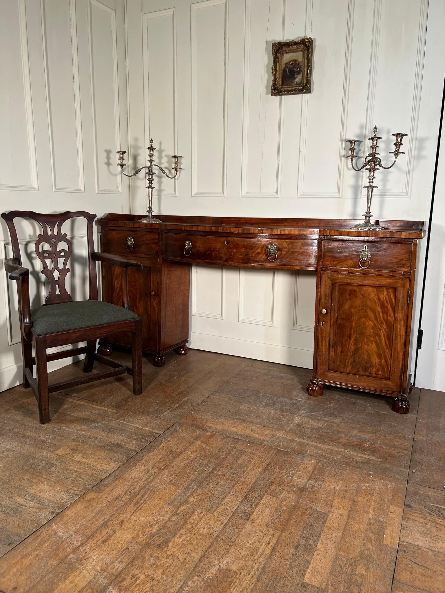 Regency Pedestal Sideboard In Good Condition For Sale In Warrington, GB