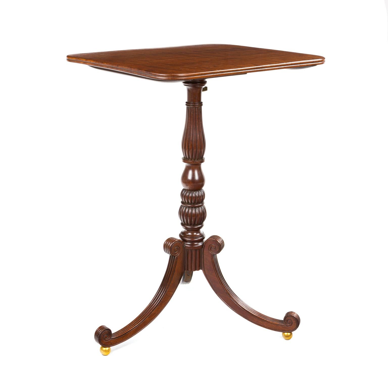 British Regency Pedestal Table Attributed to Gillows of Lancaster and London in Plumb Pu