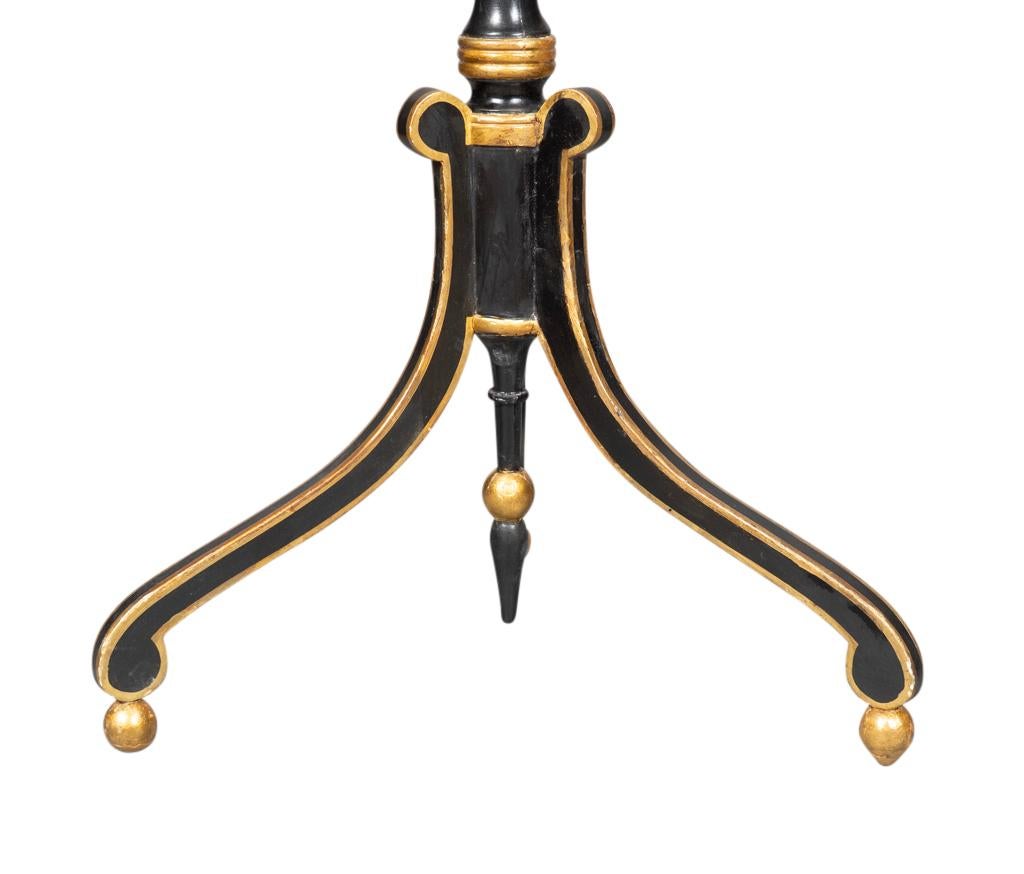 Regency Penwork Candlestand In Good Condition For Sale In Essex, MA