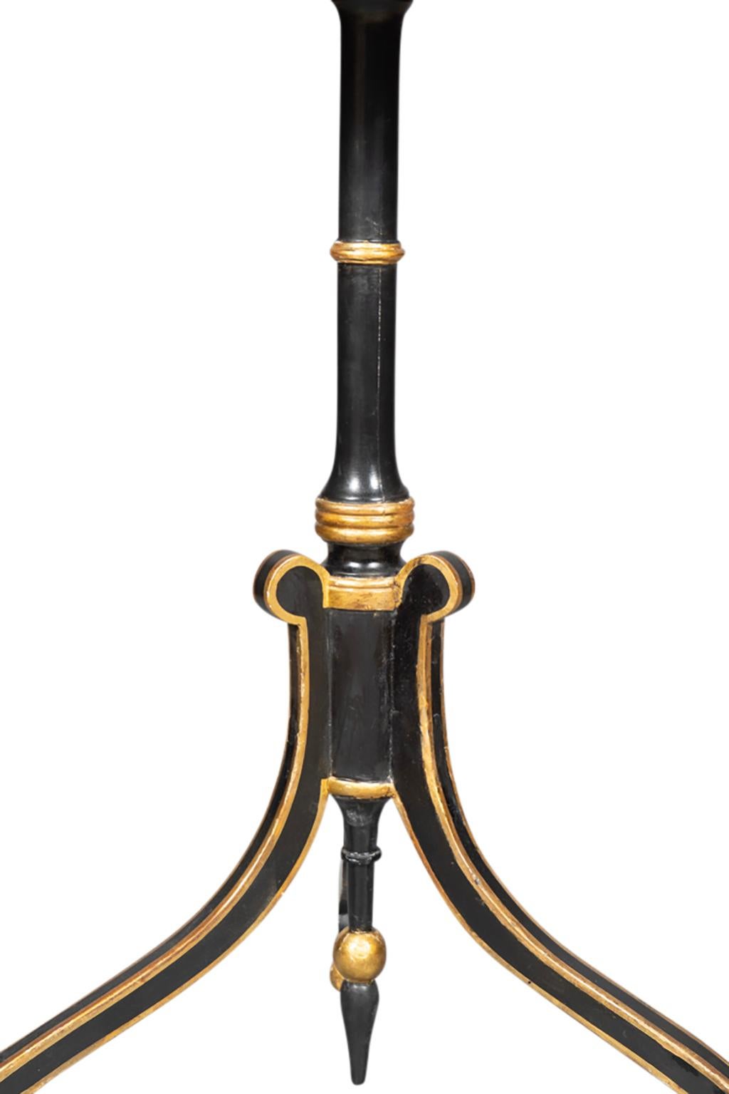 Early 19th Century Regency Penwork Candlestand For Sale