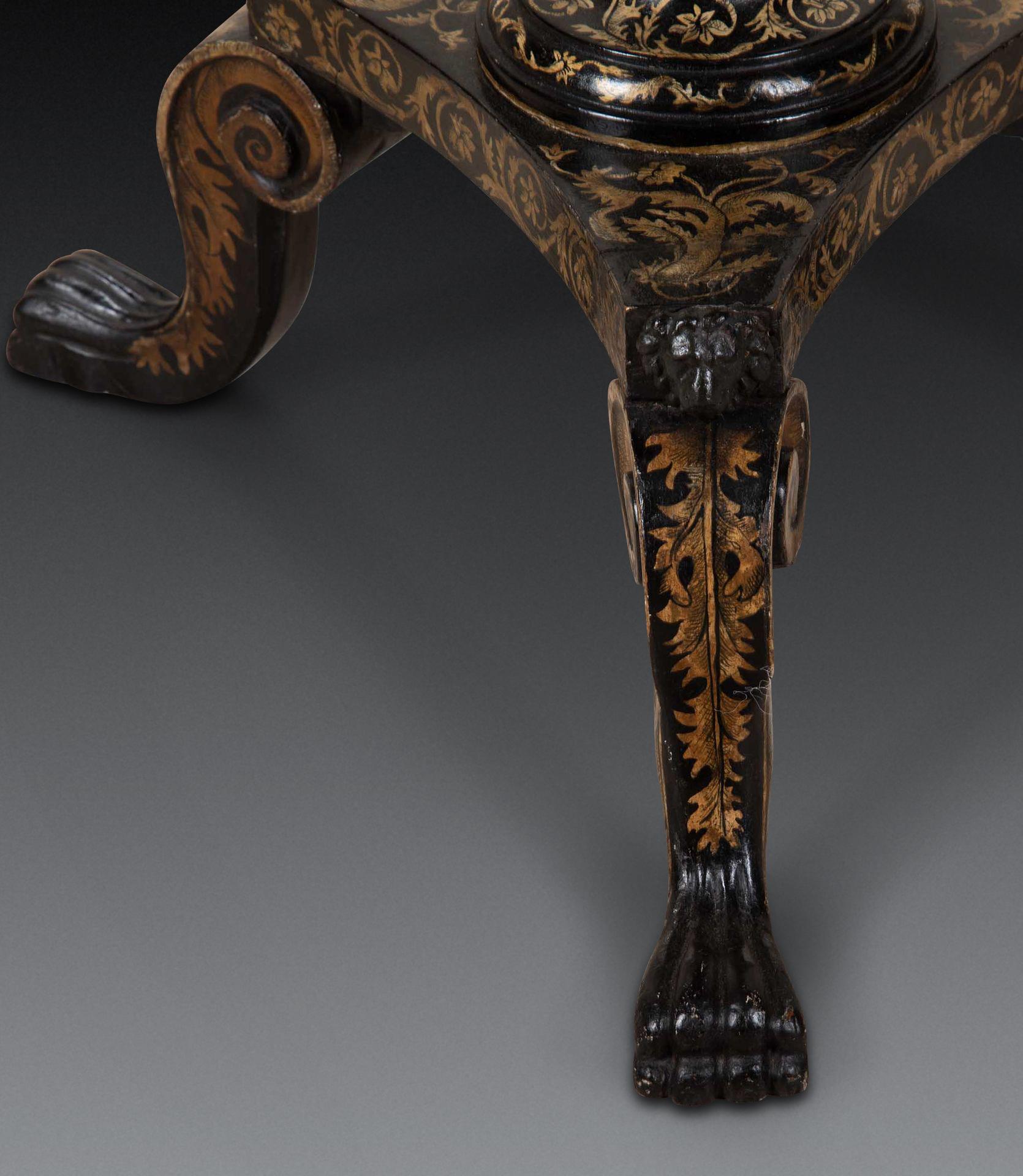 Table à jeux tripode Regency Penwork en vente 4