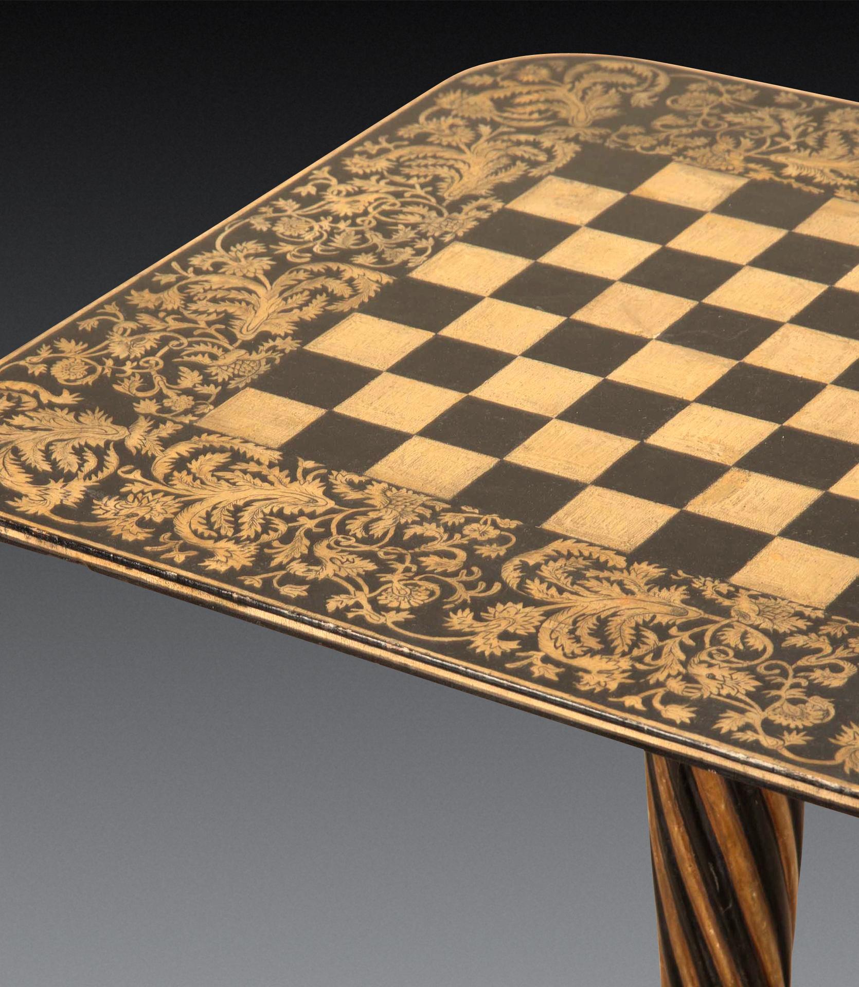 Table à jeux tripode Regency Penwork Bon état - En vente à Shipston-On-Stour, GB