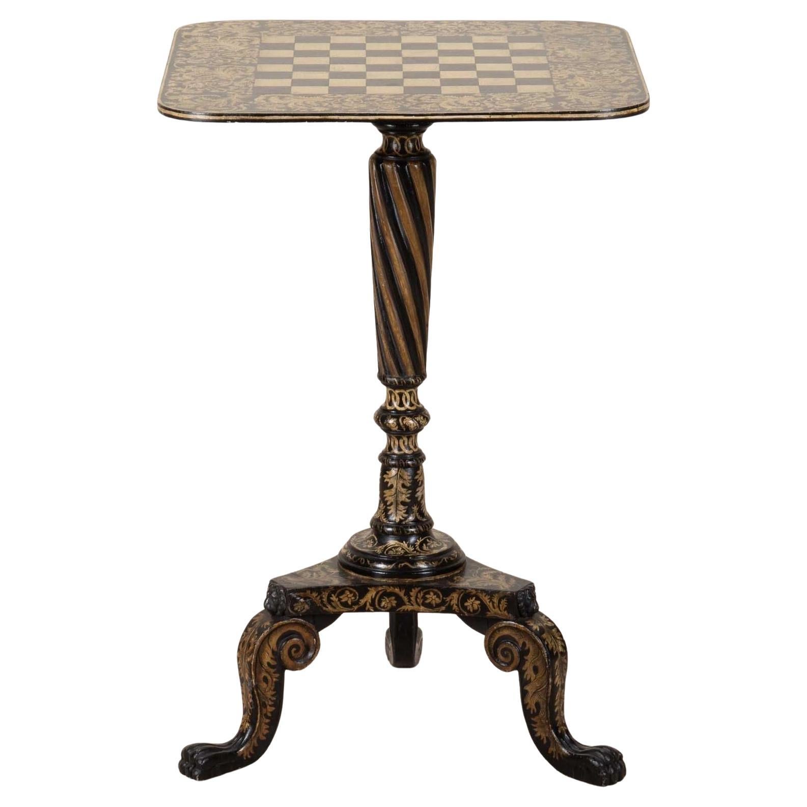 Tavolo da gioco tripode Regency Penwork in vendita