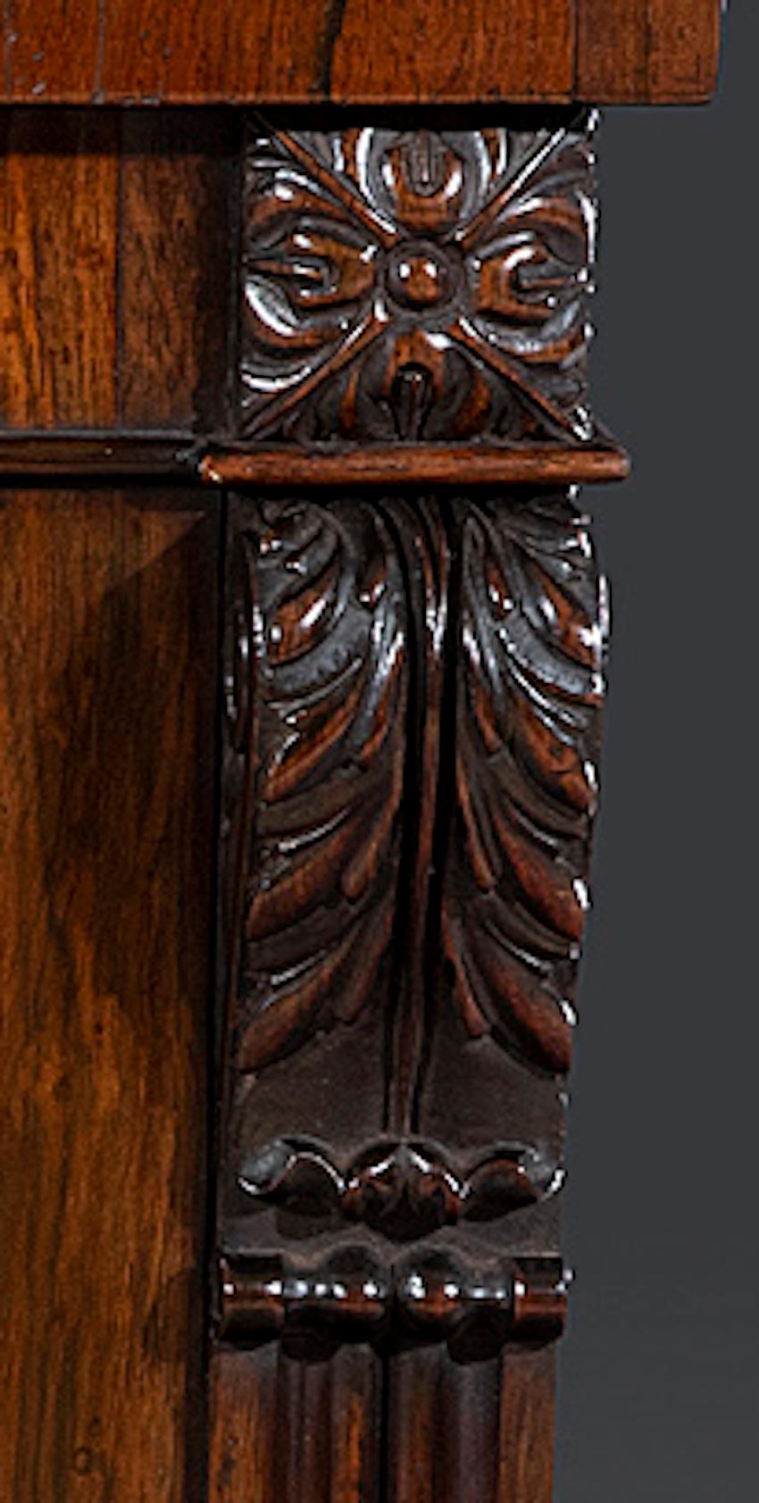 English Regency Period 19th Century Rosewood Two-Door Side Cabinet For Sale