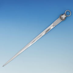 Regency Period Antique Sterling Silver Meat Skewer or Letter Opener from 1819
