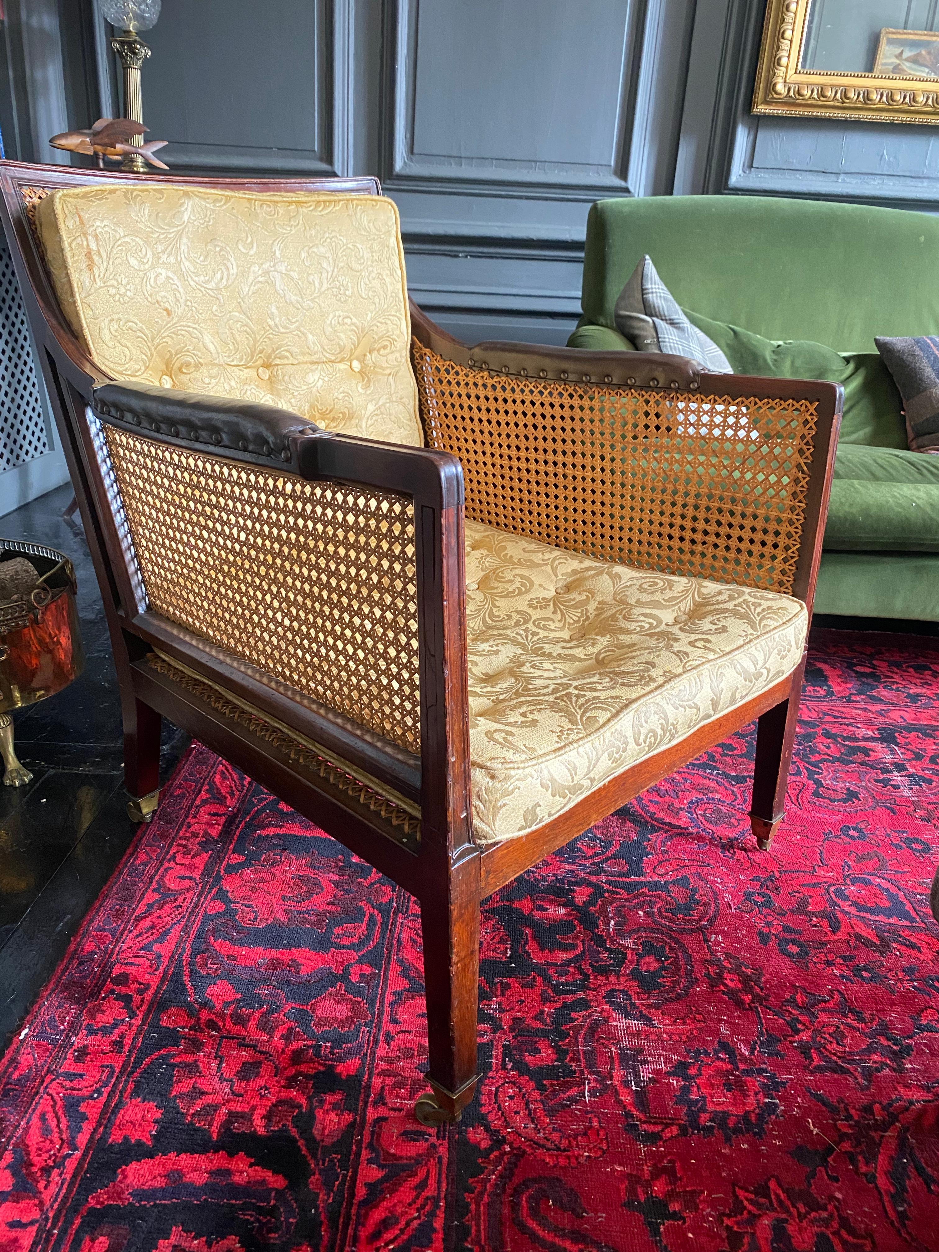 19th Century Regency Period Bergère Chair