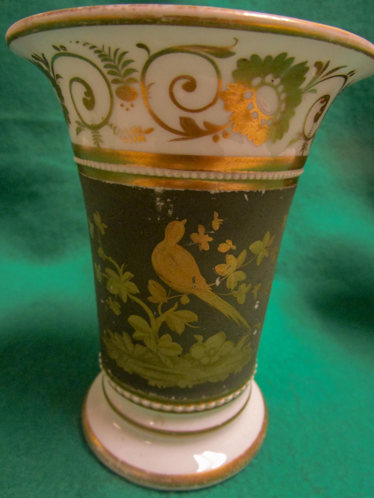 Regency Period Botanical Old Paris Porcelain Vase Pair For Sale 1
