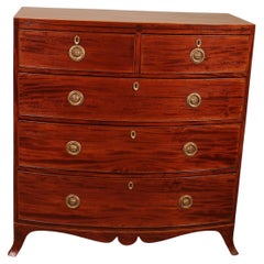 Regency Period Bowfront Chest Of Drawers Circa 1800 With Inlays