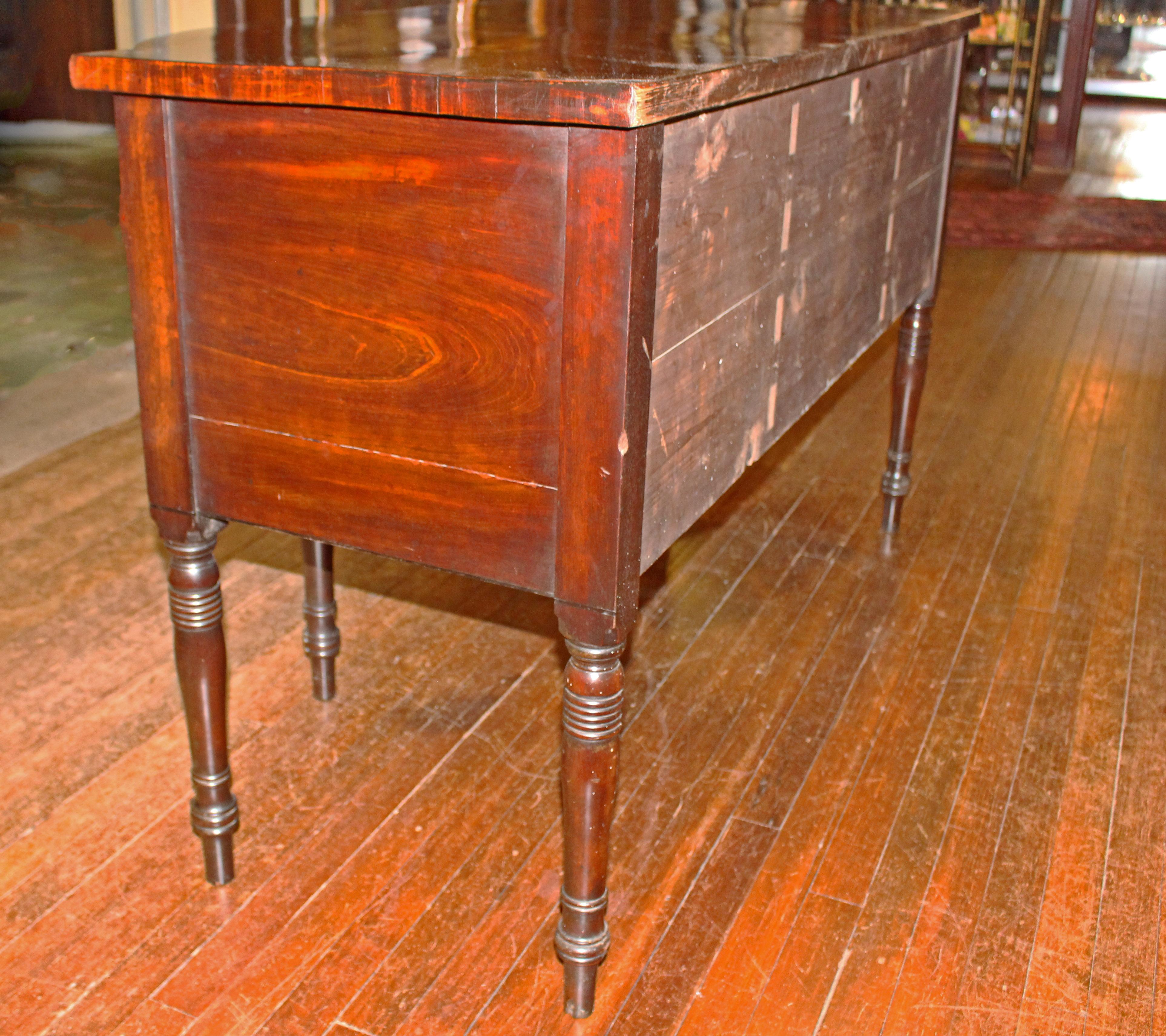 Early 19th Century Regency Period Bowfront Sideboard in the Sheraton Taste For Sale