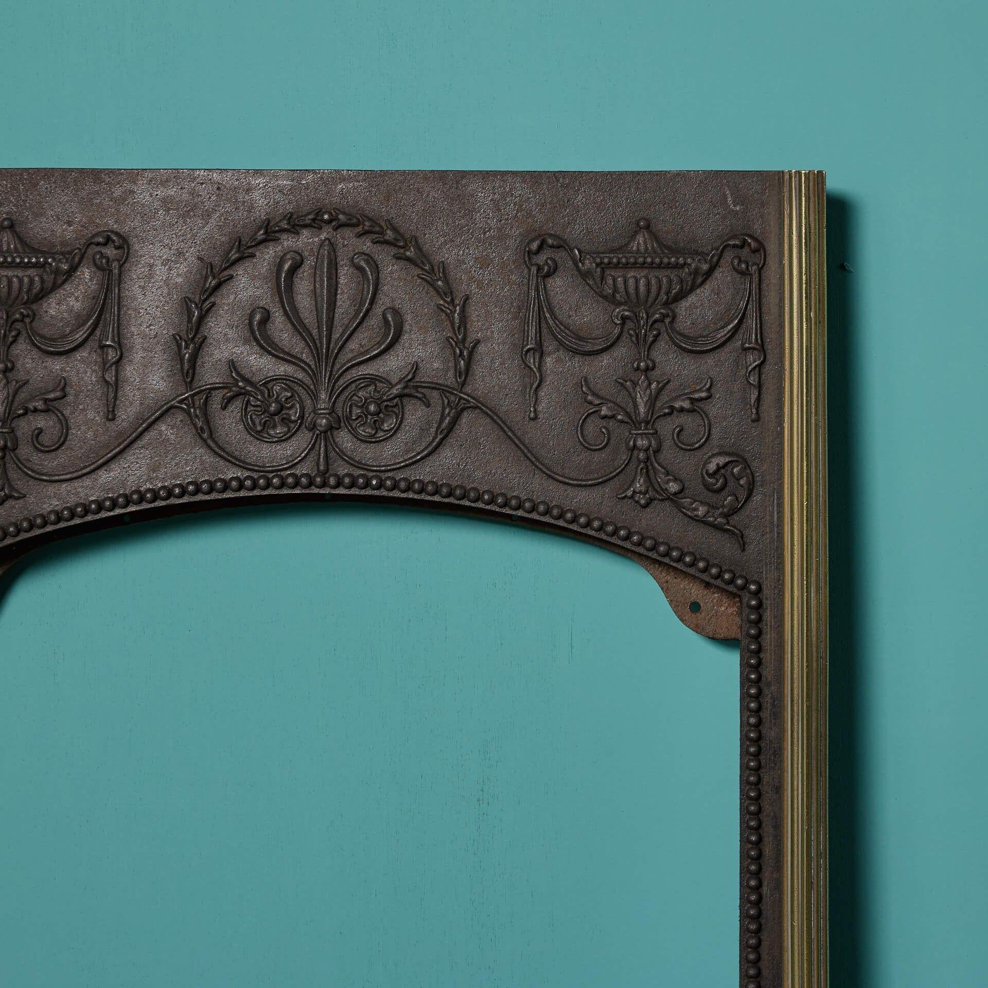 English Regency Period Brass & Cast Iron Fire Insert For Sale