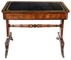 Regency period brass inlaid Library table, circa 1820