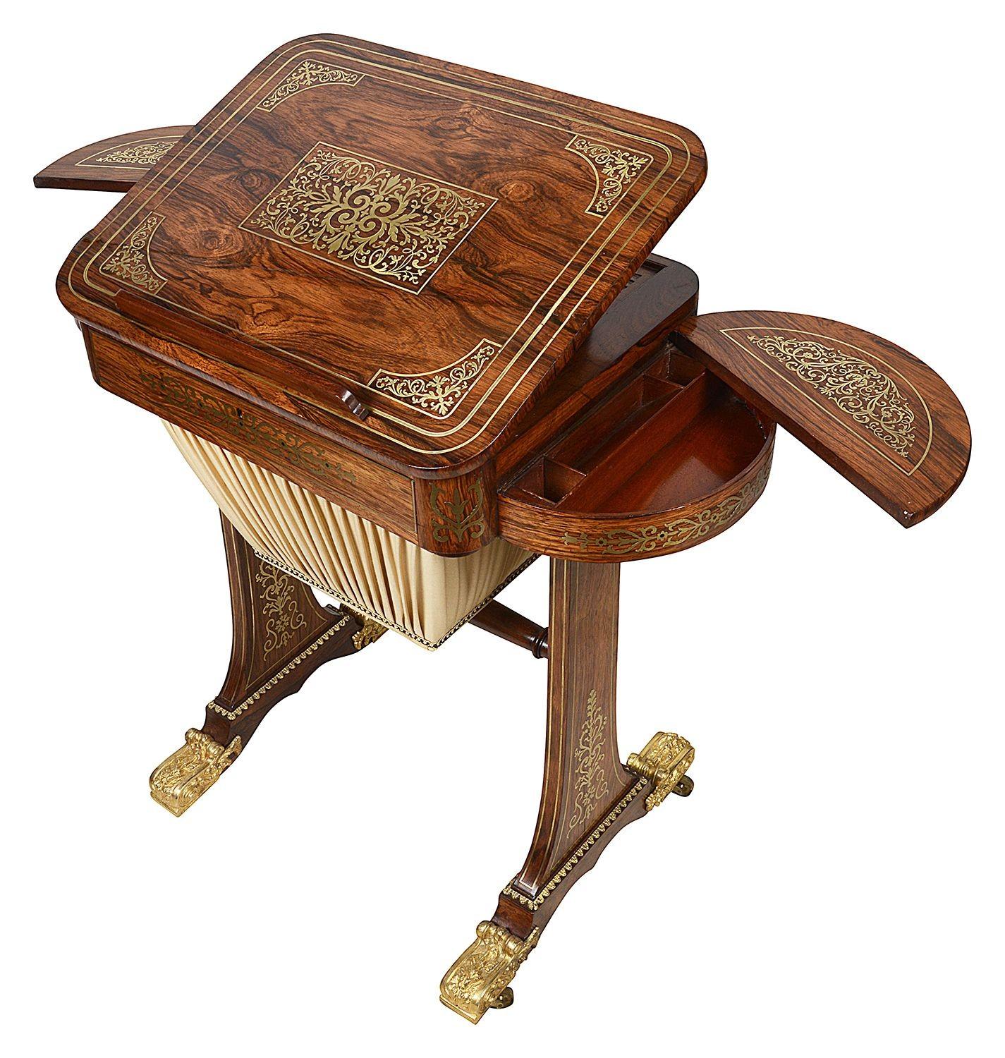 Inlay Regency Period Brass Inlaid Side Table, Attributed to John Maclean, circa 1820 For Sale