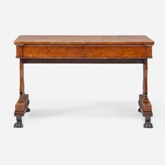 Regency Period Burled Amboyna Writing / Sofa Table