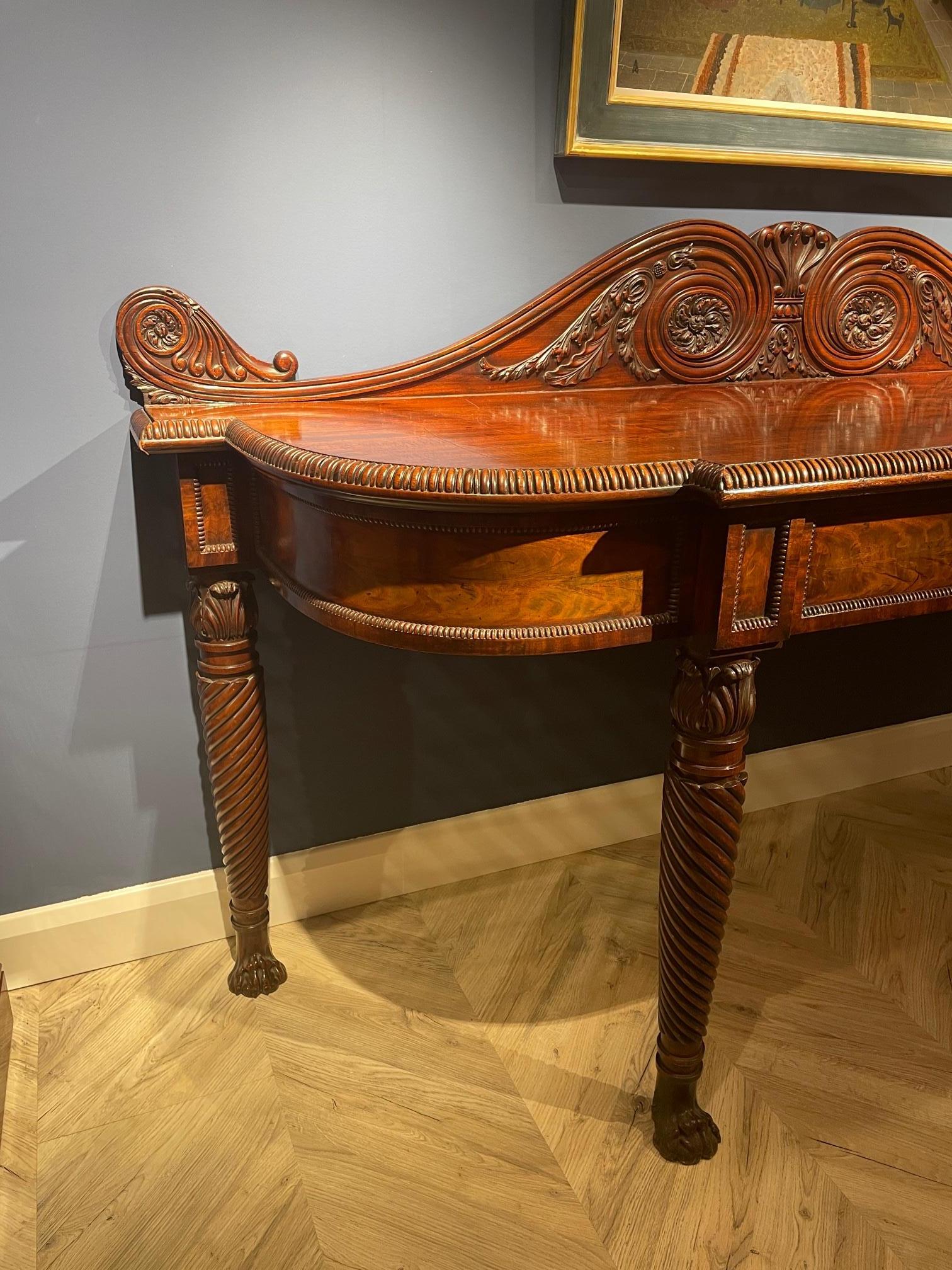 Regency Period Carved Mahogany Serving Table For Sale 1